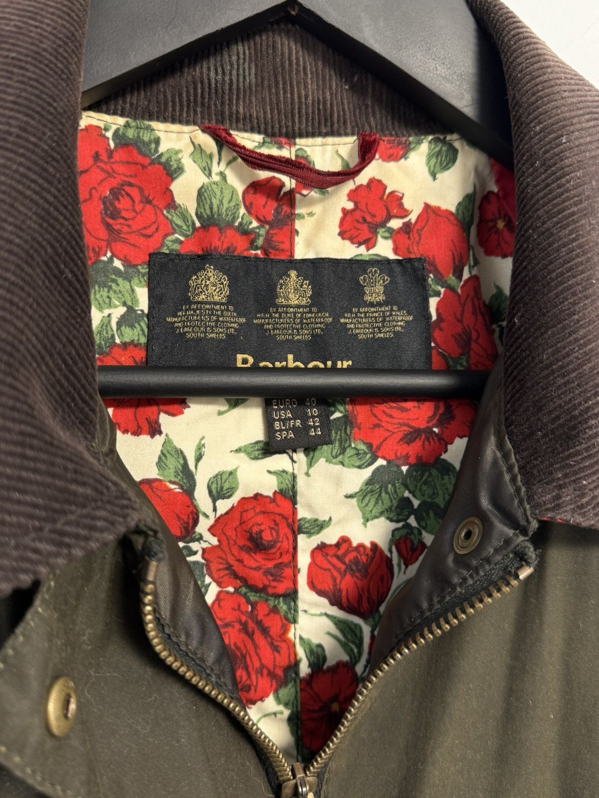 Barbour Barbour Abrosa Beadnell Liberty Rose olive wax jacket USA-10 Size XL / US 12-14 / IT 48-50 - 10 Thumbnail