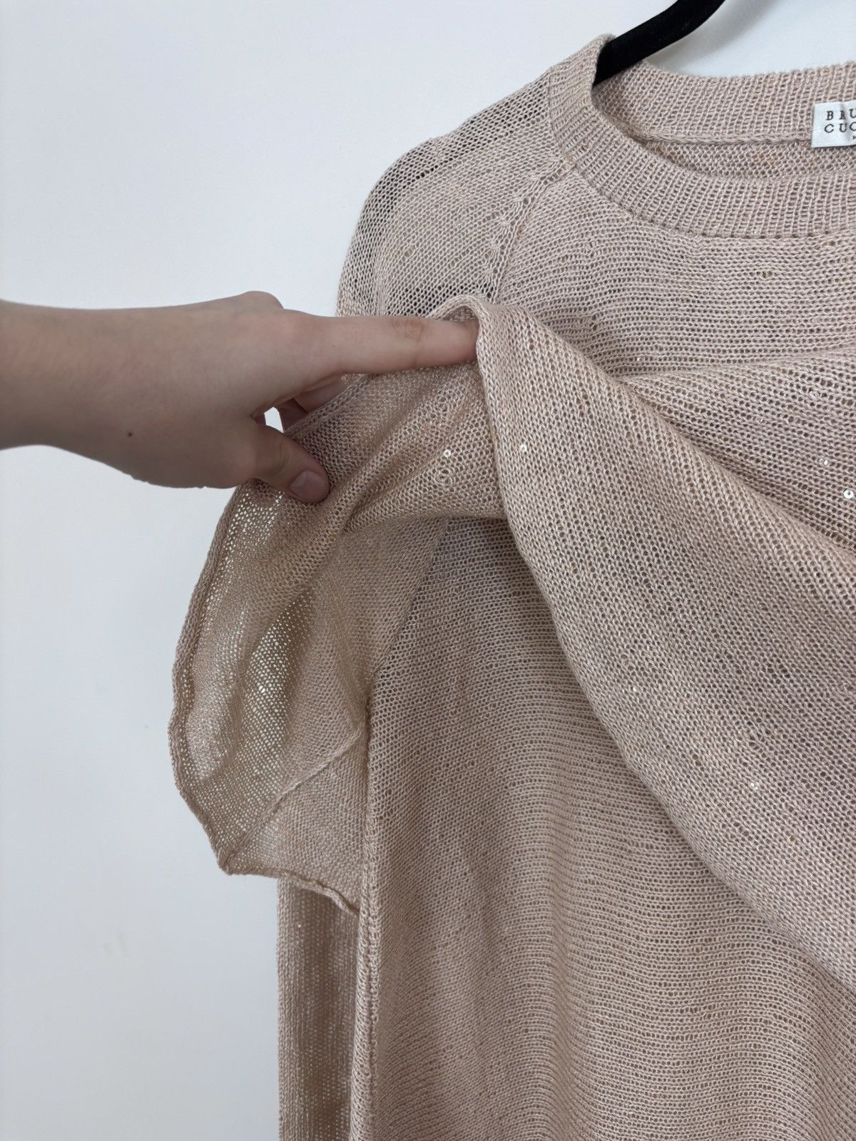 Brunello Cucinelli Brunello Cucinelli Women’s Sequin Knit Linen Silk Sweater Size S / US 4 / IT 40 - 7 Thumbnail