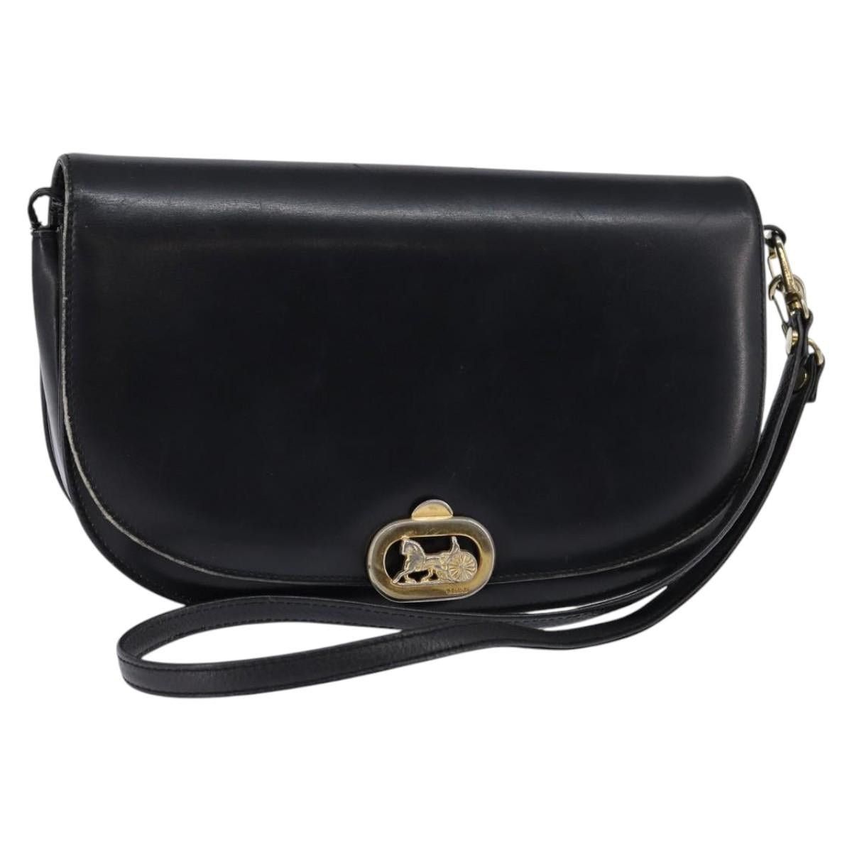 Celine CELINE Horse Carriage Shoulder Bag Leather Navy Gold Size ONE SIZE - 1 Thumbnail