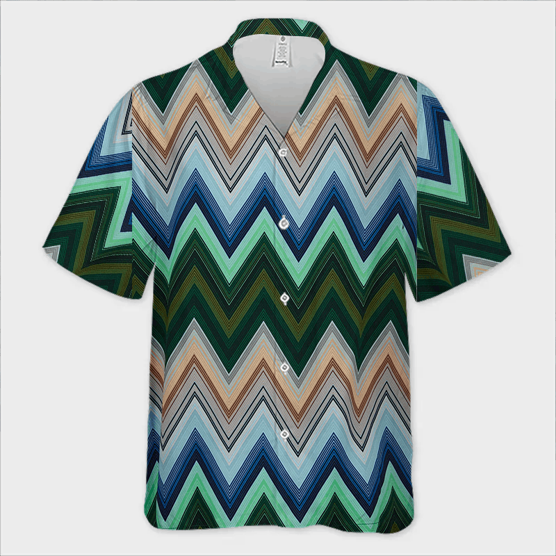 The Unbranded Brand × Vintage Viscose Bowling Shirt with Macro Zigzag Size US S / EU 44-46 / 1 - 1 Thumbnail