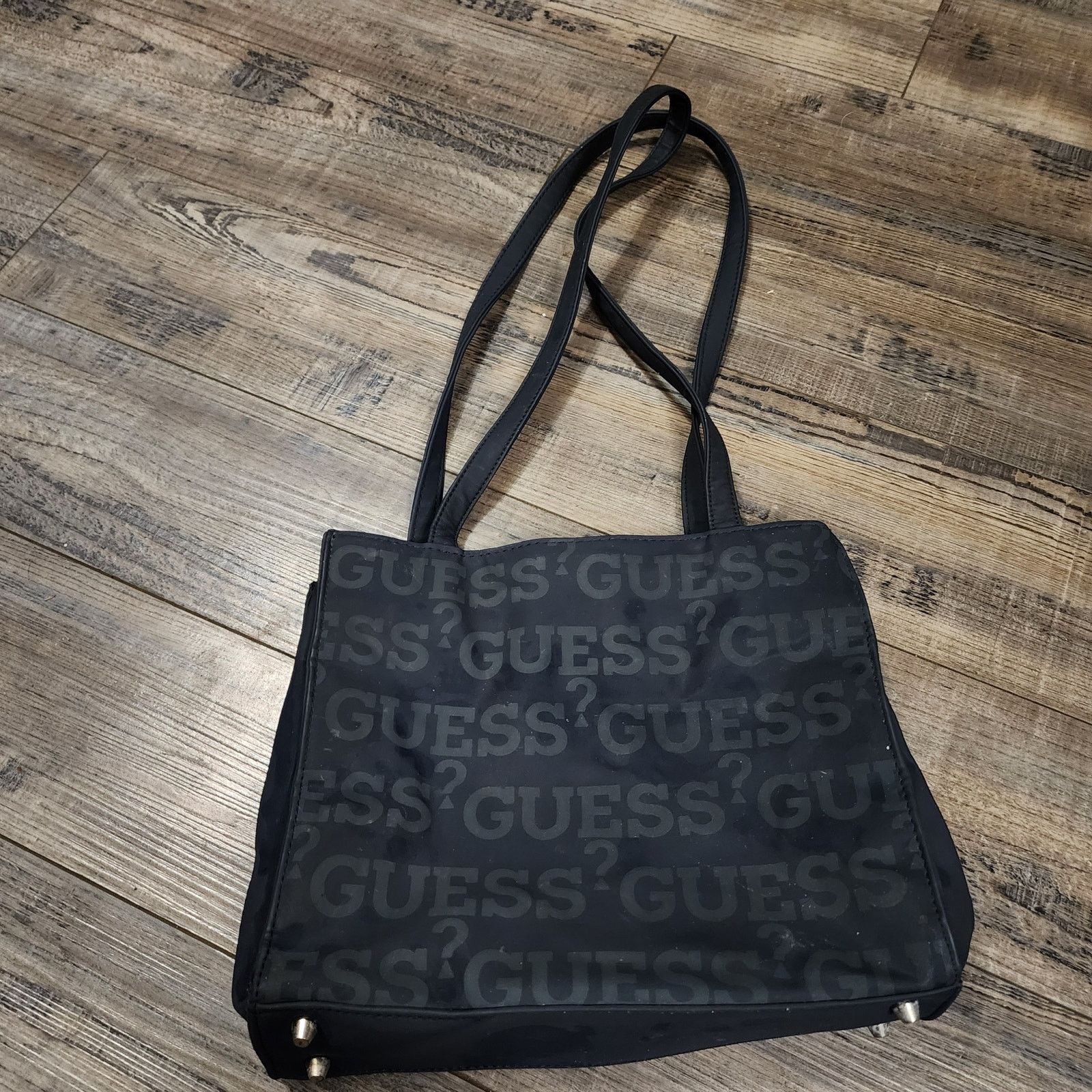 Guess Guess purse black on black vinyl top handle handbag 4a Size ONE SIZE - 7 Thumbnail