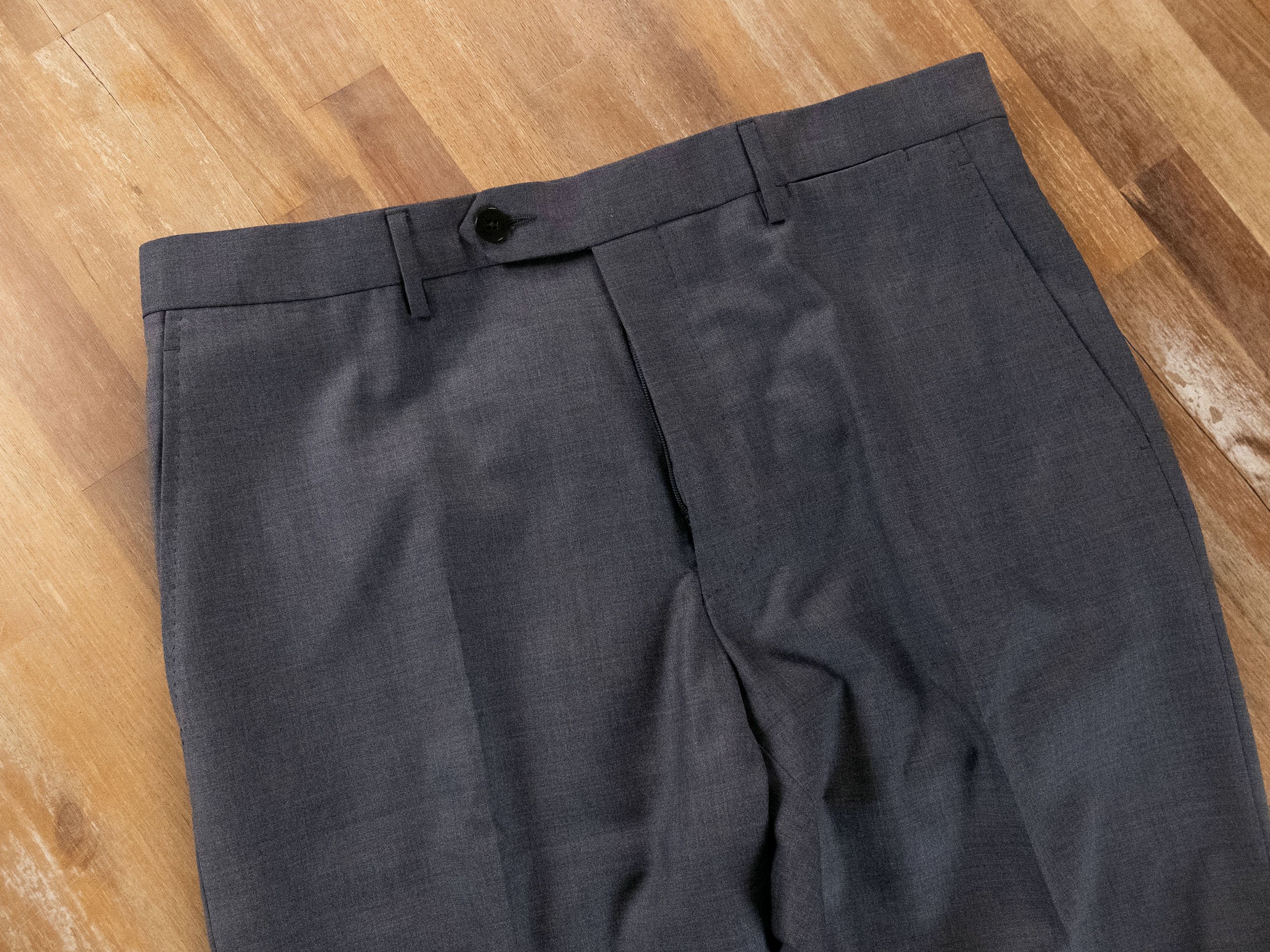 Caruso CARUSO gray flat front wool dress pants trousers 32 / 48 Size US 32 / EU 48 - 2 Thumbnail