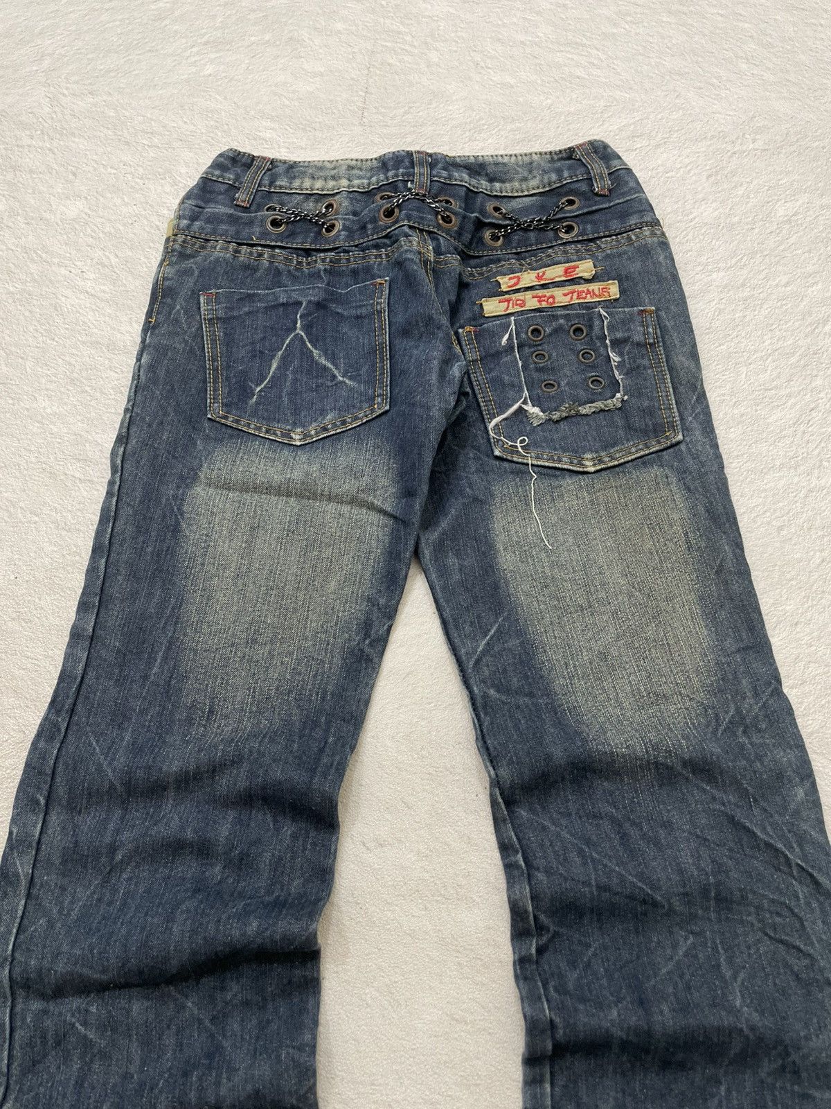 Japanese Brand 00s KSL Archive Japanese Denim Mudwash Jeans Grommet Detail Size US 27 - 8 Thumbnail