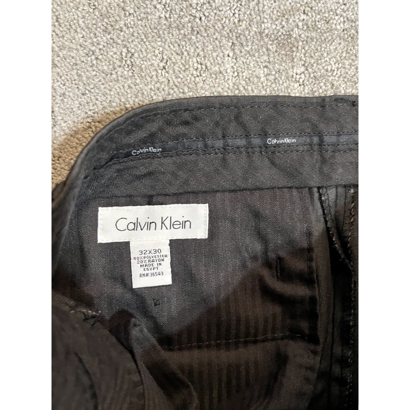 Calvin Klein Calvin Klein Mens Dress Pants Gray Flat Front 32x29 Polyester Blend Straight Leg Slacks Size US 32 / EU 48 - 5 Thumbnail