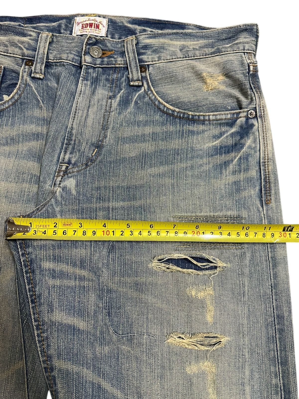 Edwin Edwin XV Exclusive Vintage Faded Wash Distressed Loose Jeans Size US 34 / EU 50 - 15 Thumbnail