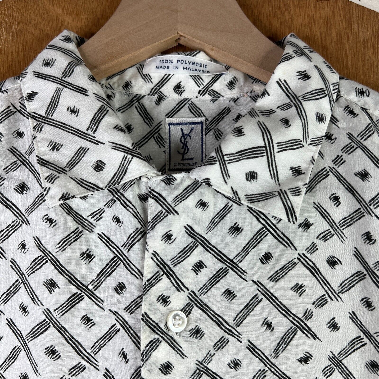 Yves Saint Laurent VINTAGE YSL Shirt Mens Medium White Camp Collar Yves 90s Size US M / EU 48-50 / 2 - 4 Thumbnail