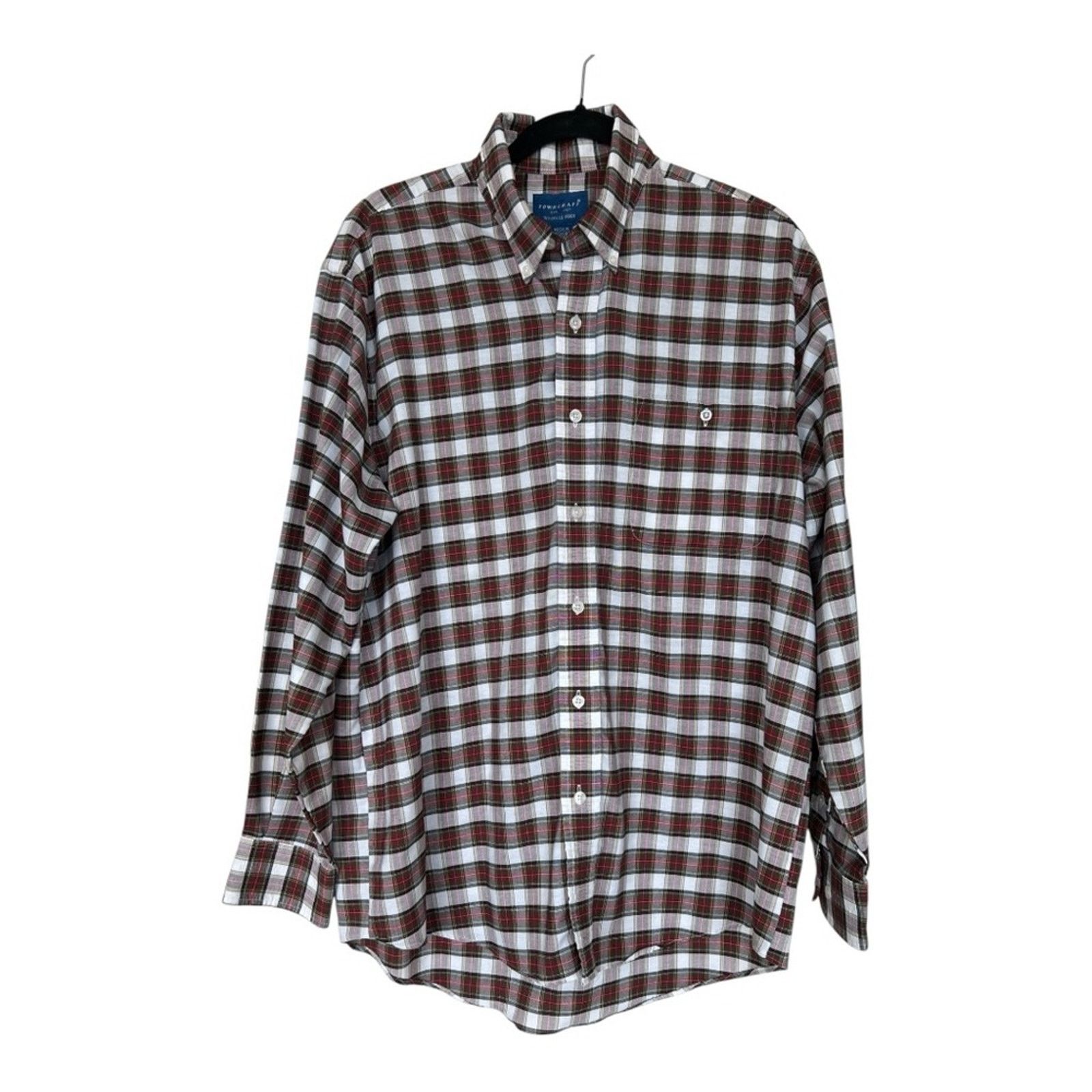 Towncraft Towncraft Brown and White Casual Button Down Shirt Size M Size US M / EU 48-50 / 2 - 1 Thumbnail