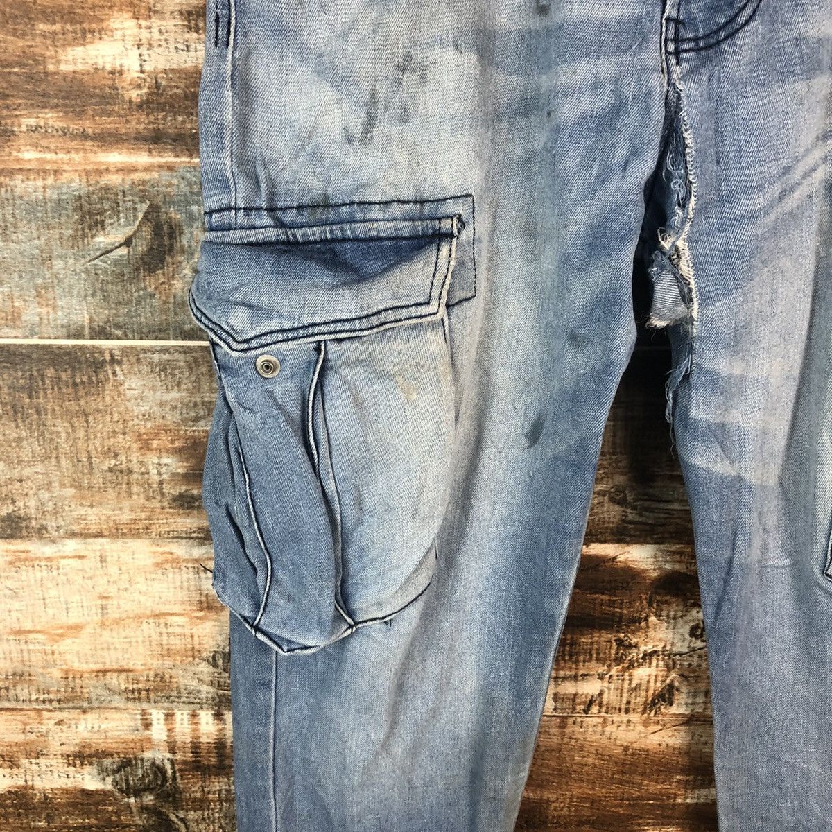 Japanese Brand Blue Monster vintage thrashed tactical Denim Pants #A2090 Size US 32 / EU 48 - 9 Thumbnail