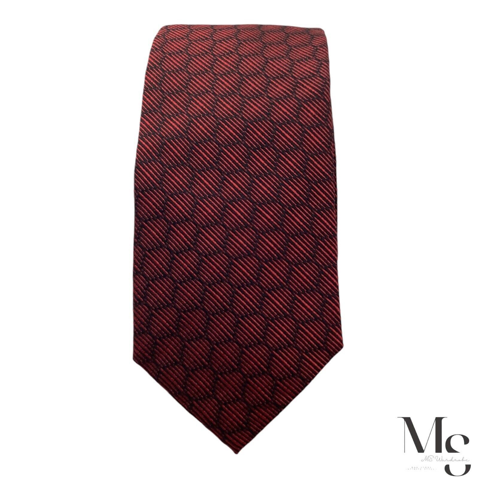 Hugo Boss BOSS HUGO BOSS RED TAG Red Geometric Silk Tie Made In Italy Size ONE SIZE - 3 Thumbnail