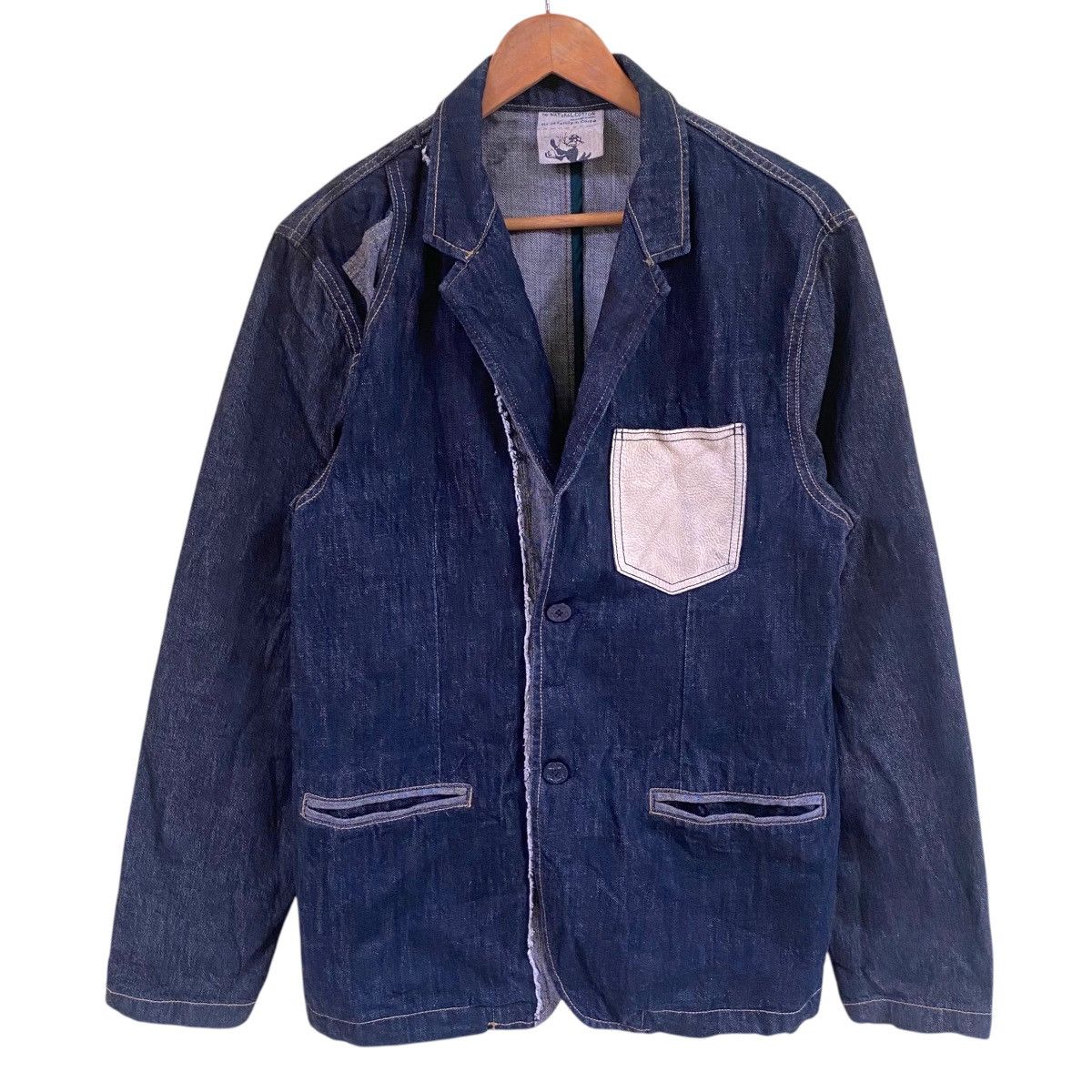 45rpm × Indigo × Japanese Brand 💥HAJA COREA INDIGO LEATHER POCKET DENIM JACKET Size US M / EU 48-50 / 2 - 1 Thumbnail