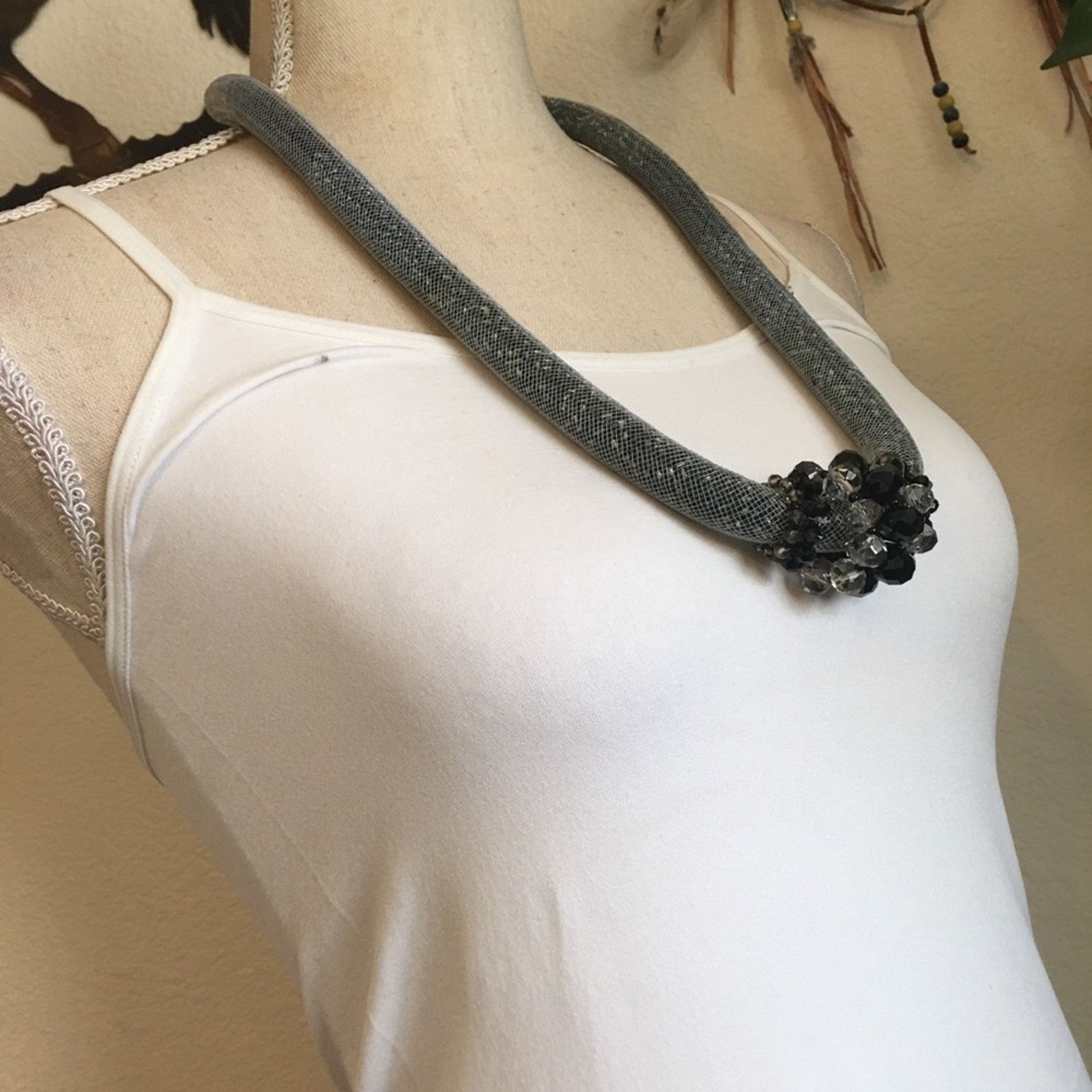Jewelry You & I bold bead filled snake like mesh necklace Size ONE SIZE - 2 Thumbnail