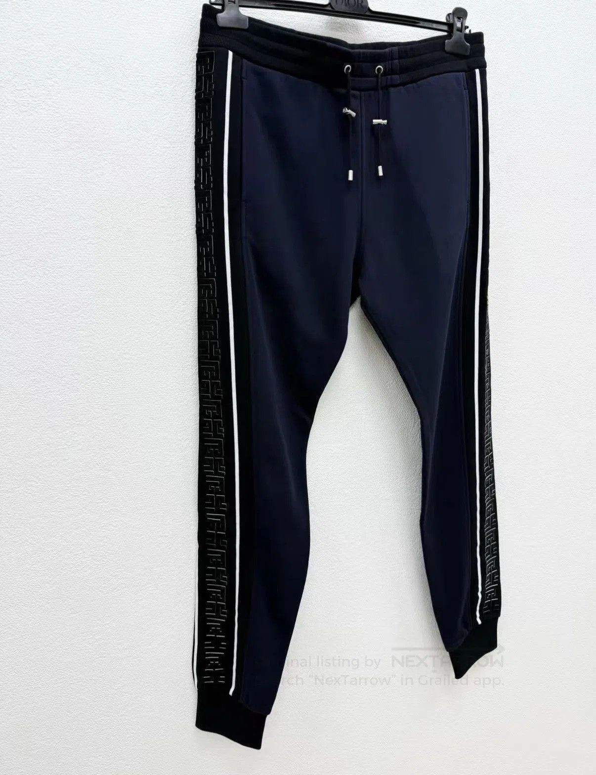 Balmain Black Side-Stripe Sweatpants with Drawstring Waist. Size US 38 / EU 54 - 1 Thumbnail