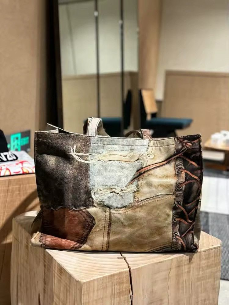 Vintage Streetwear Design Custom Capacity Shoulder Shopping Bag Size ONE SIZE - 3 Thumbnail