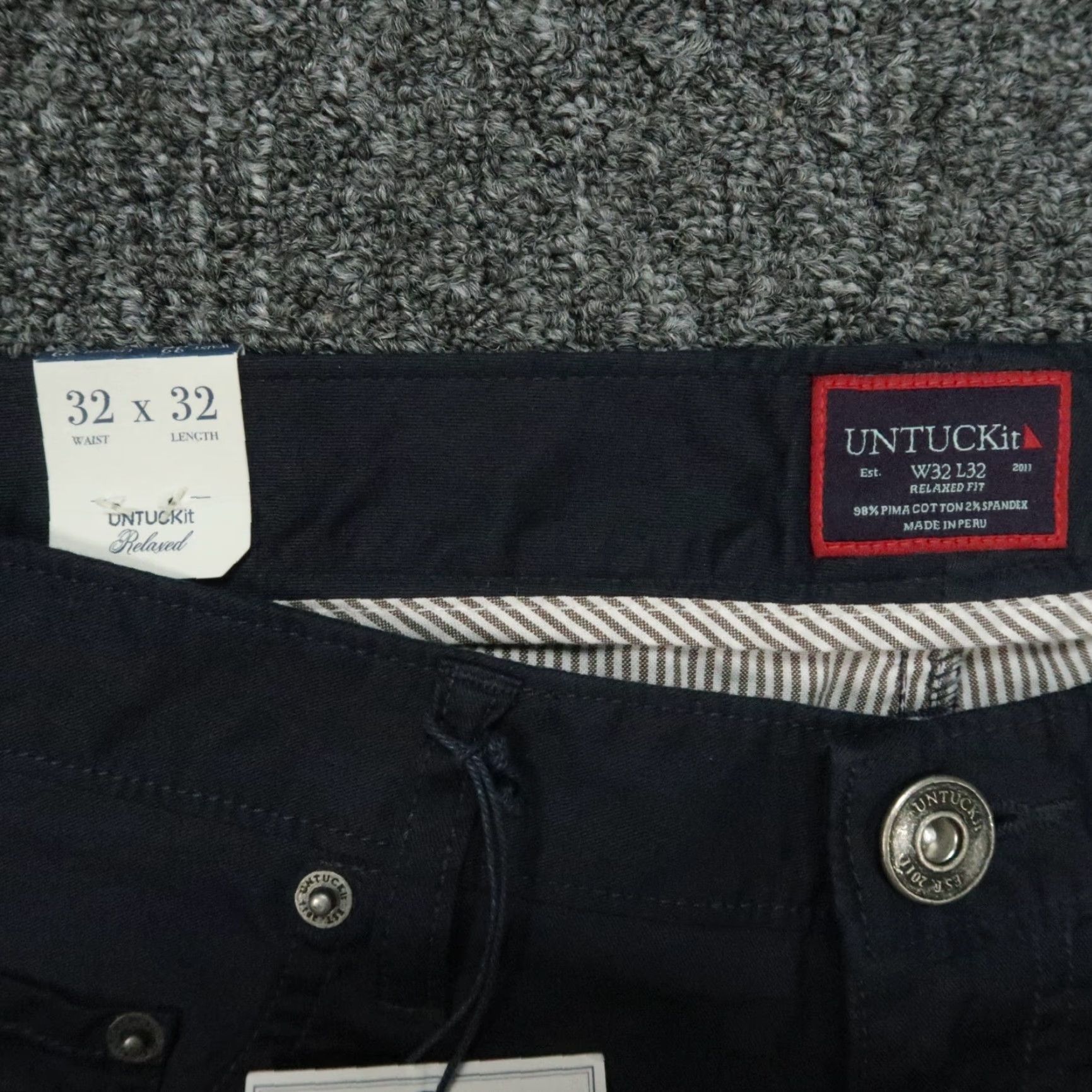 UNTUCKit VINTAGE Untuckit Pants Men 32x32 Blue 5 Pocket Chino Relaxed Straight NWT Size US 32 / EU 48 - 3 Thumbnail