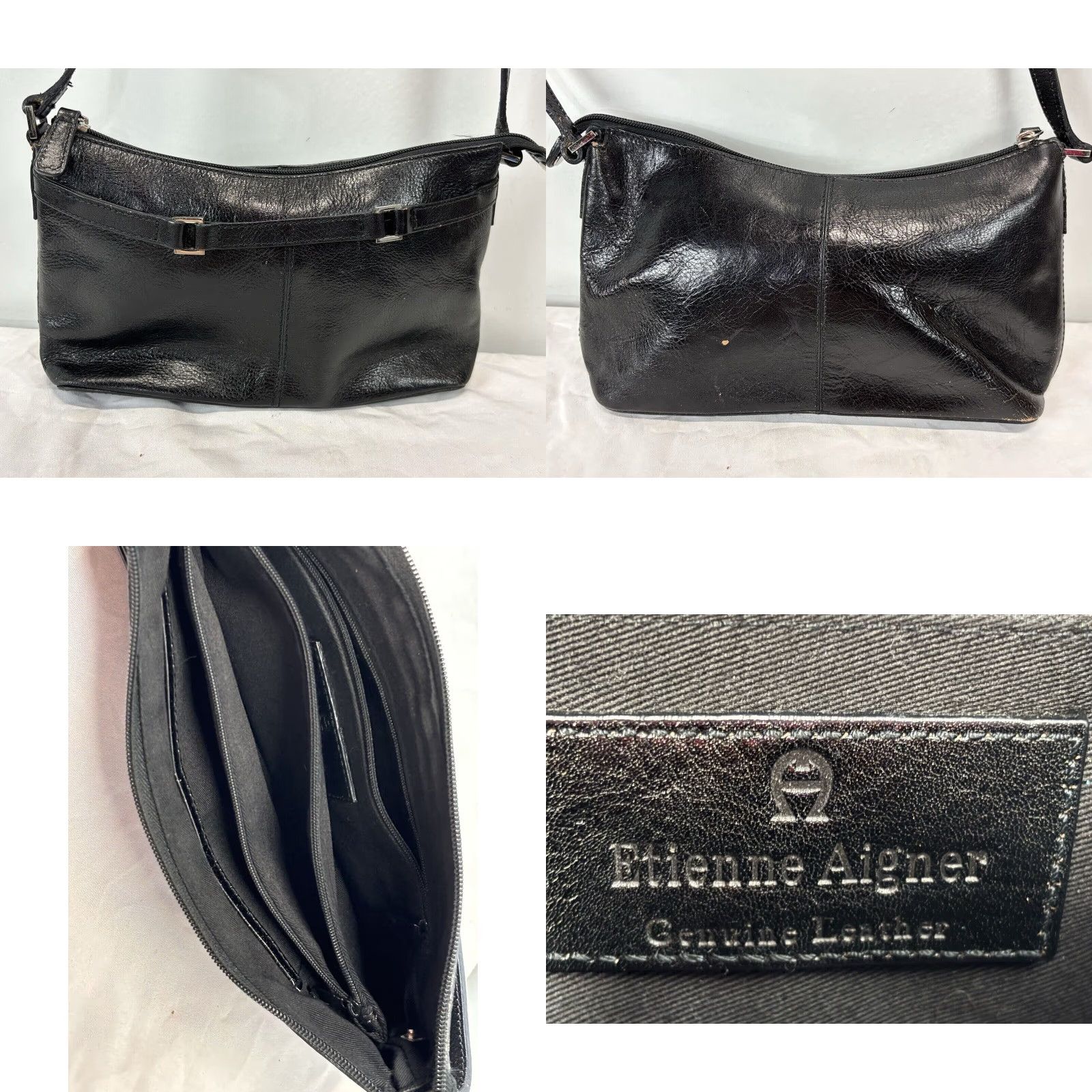 Etienne Aigner VINTAGE Etienne Aigner Leather Shoulder Bag Purse Small Black Women 90s Size ONE SIZE - 2 Thumbnail