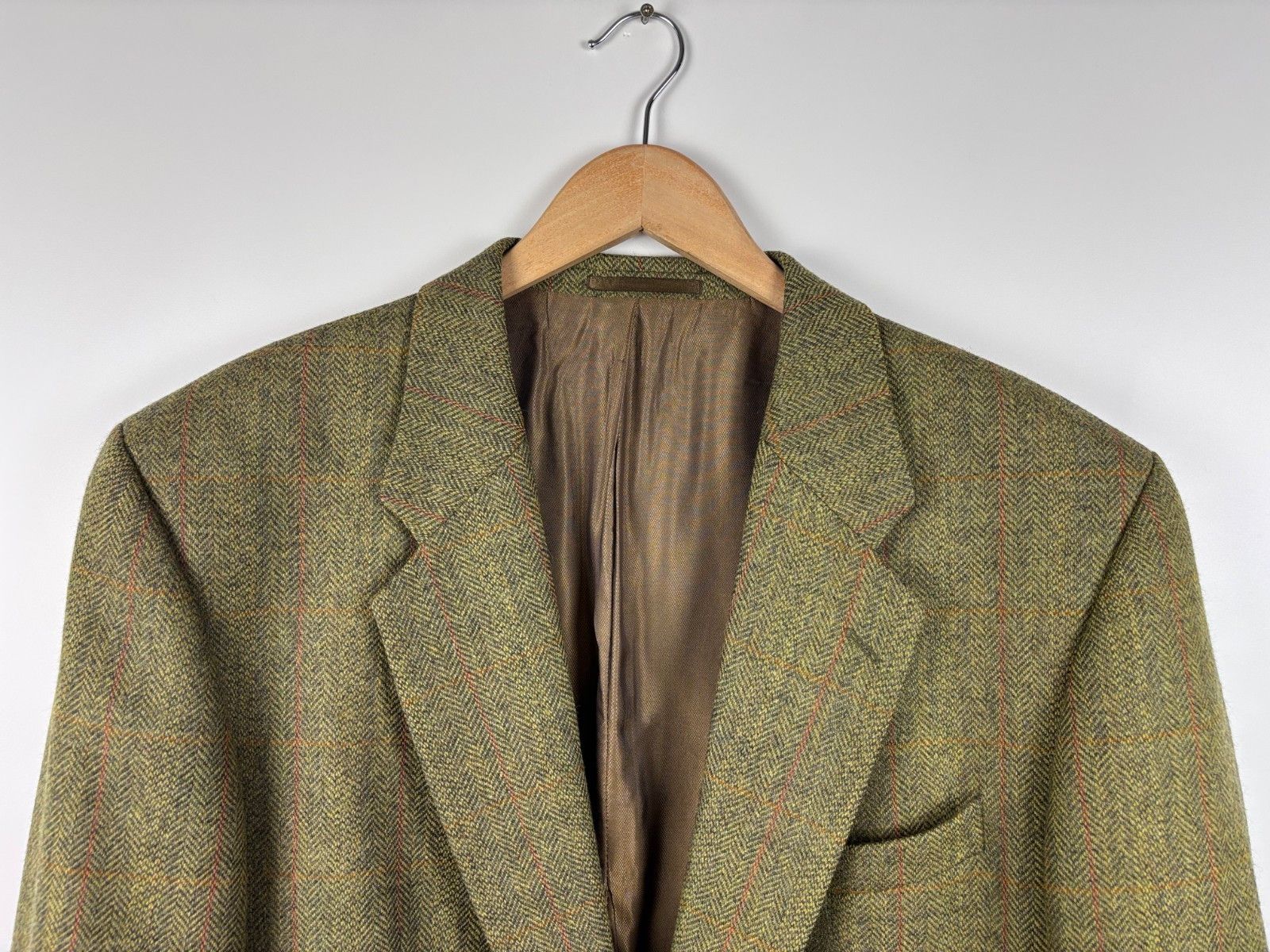 Other Vintage Alias Peek & Cloppenburg Check Tweed Wool Blazer 52 Size 52R - 2 Thumbnail