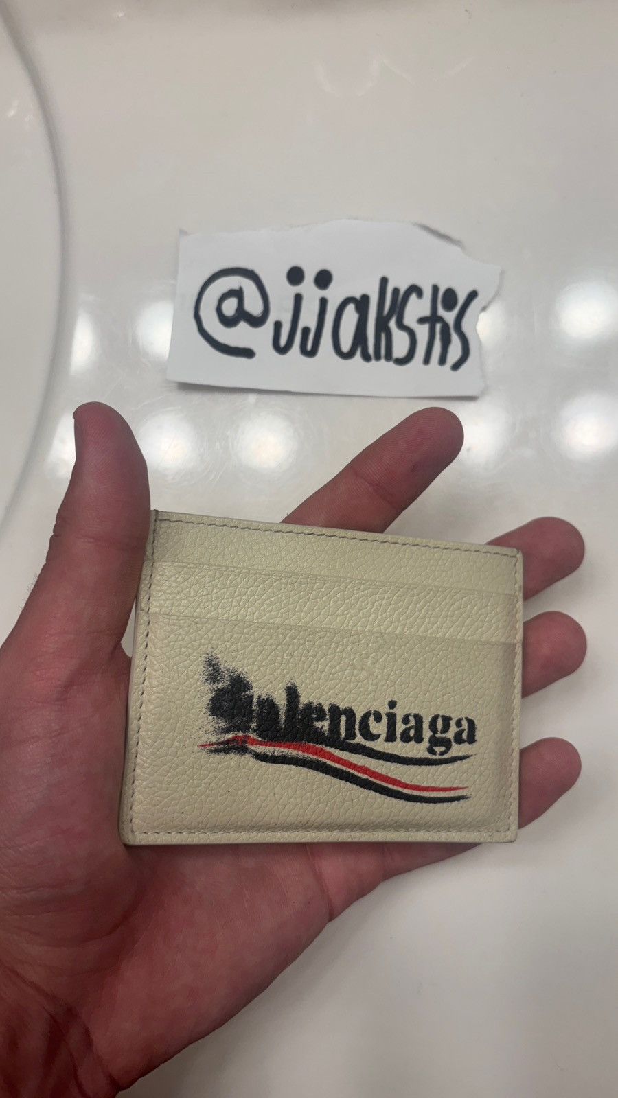 Balenciaga MEN'S CASH CARD HOLDER IN LIGHT BEIGE Size ONE SIZE - 2 Thumbnail