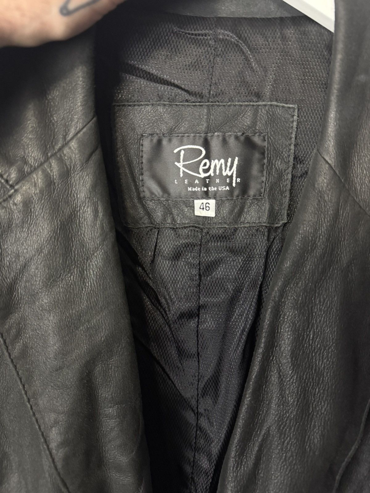 Remy Remy Leather Blazer Black Size 46 Rare Retail $1250.00 Size 46L - 4 Thumbnail