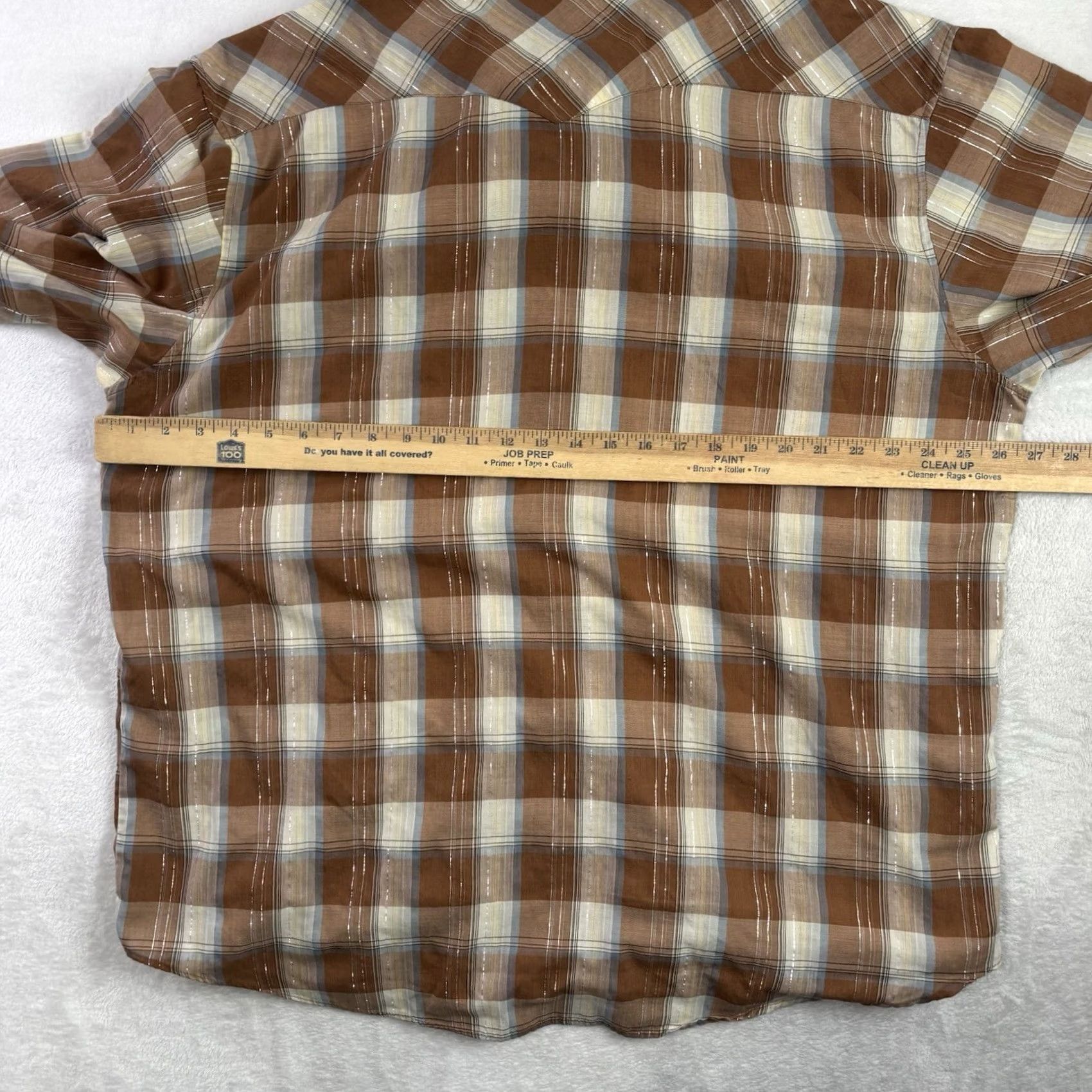 Vintage Dragonfly Western Shirt Mens 2XL Multicolor Plaid Short Sleeve Pearl Snap Button Collared, Men's (Size Xxl) — image 6 of 6