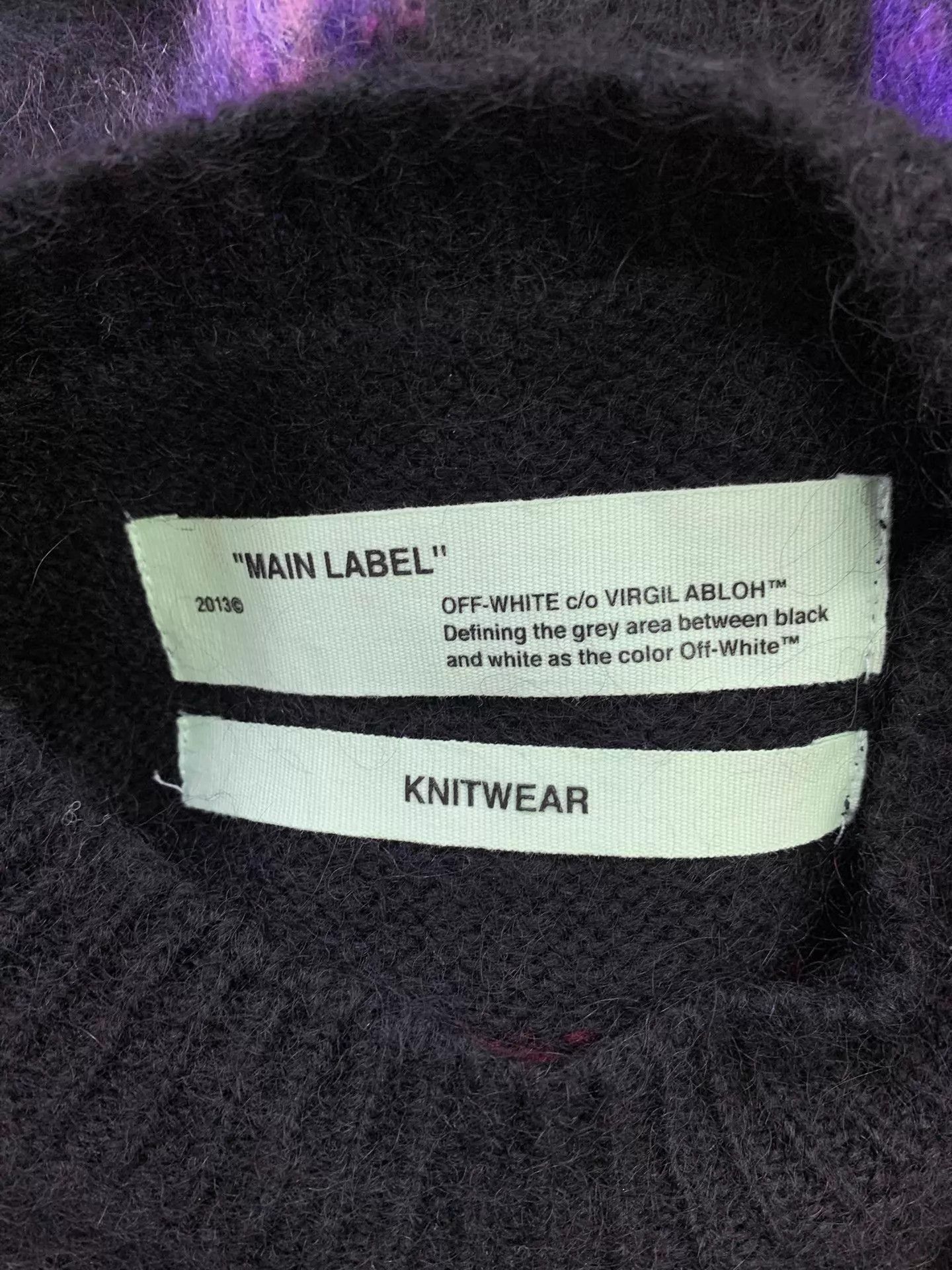 Off-White OFF-WHITE black colorblock mohair S oversized near new Size US S / EU 44-46 / 1 - 4 Thumbnail
