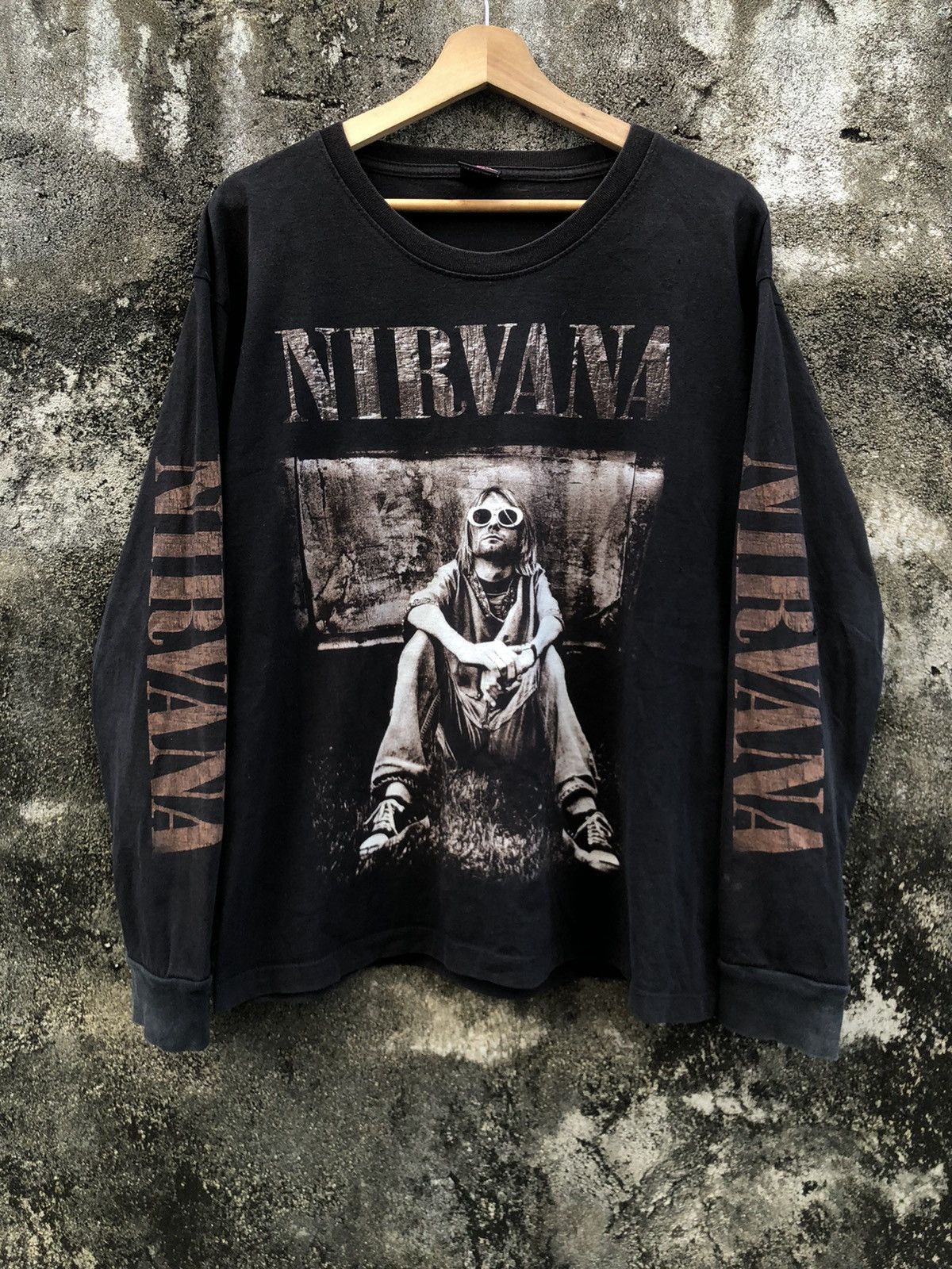 Rare🔥 Vintage 90s Nirvana Kurt Cobain LongSleeve Bootleg Tee
