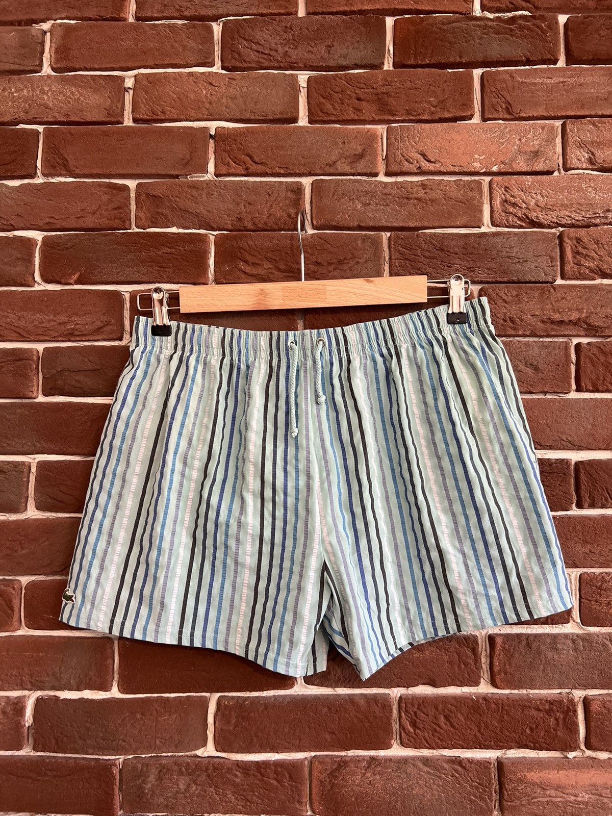 Lacoste Lacoste 90s Vintage Swim Shorts Striped 7 Sportswear Hype Size US 34 / EU 50 - 1 Thumbnail