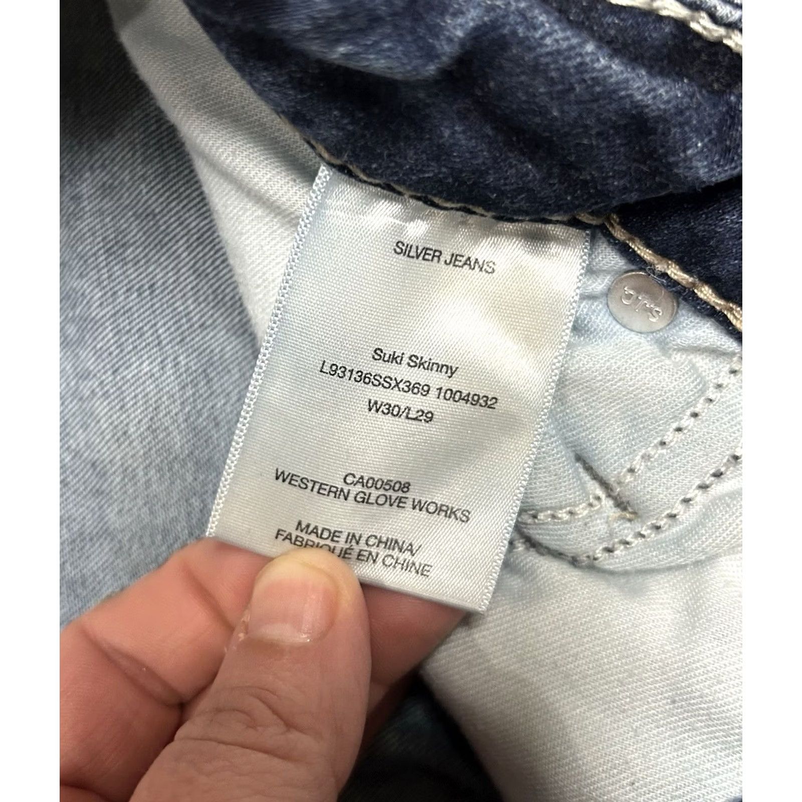 Vintage Silver Jeans Suki Mid Super Skinny Jeans Women’s 30x29 Medium Wash Stretch Denim Jeans 5-Pocket Design Boys? Size 30" / US 8 / IT 44 - 5 Thumbnail