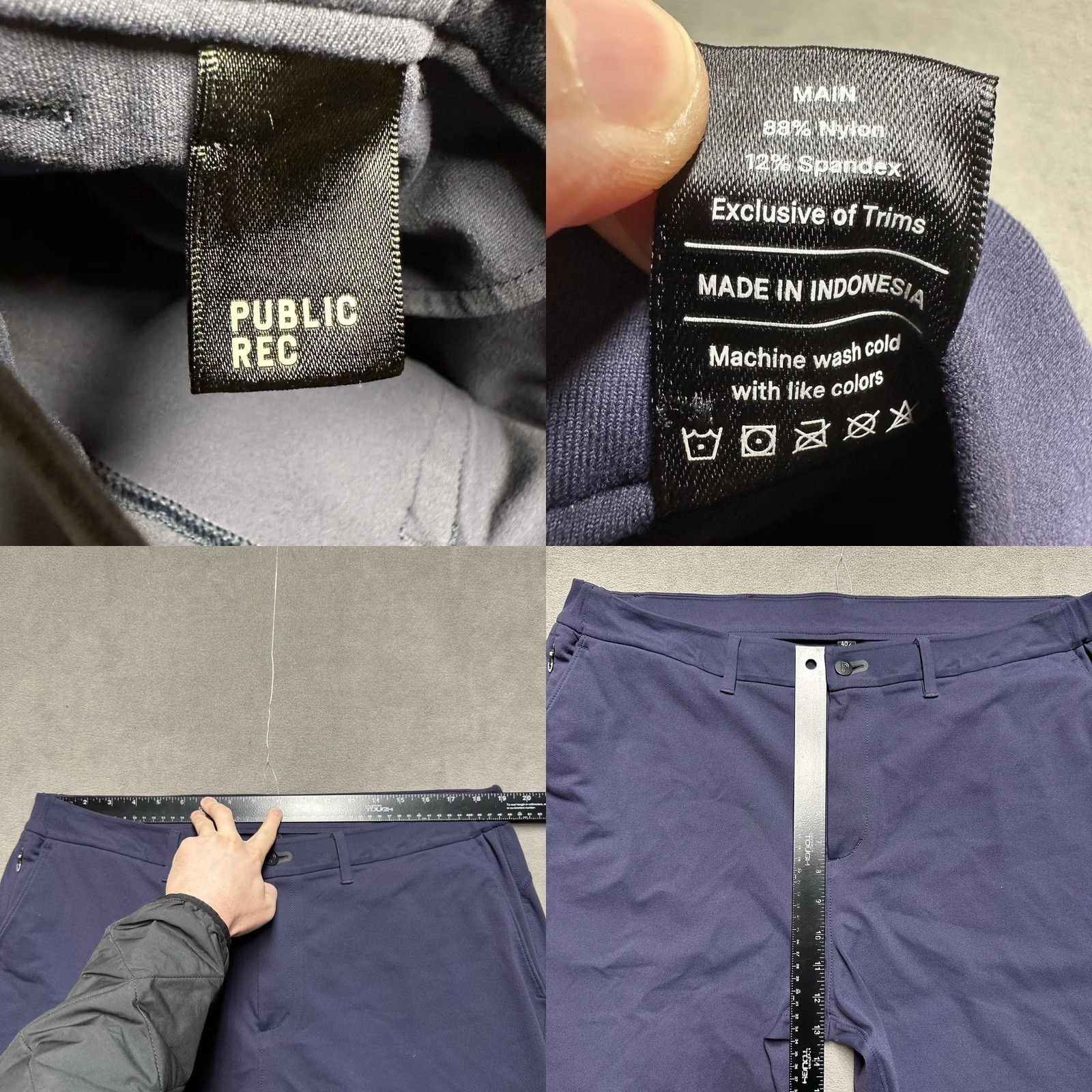 Vintage Public Rec Pants Mens 40x28 (38x26.5) Blue All Day Every Day Performance Stretch Size US 40 / EU 56 - 8 Thumbnail