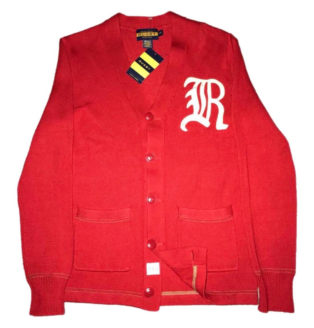 image of Polo Ralph Laurent Rugby Cardigan in Red, Men's (Size Small)