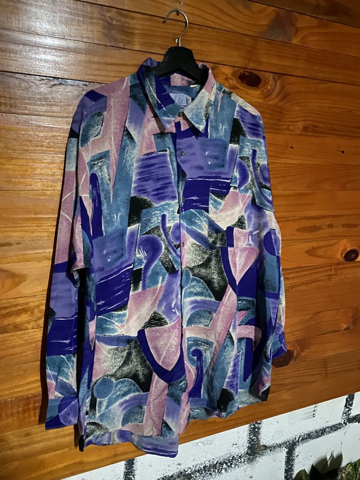 Japanese Brand Vintage 1980s Jony Borey Abstract Geometric Shirt Retro Size US L / EU 52-54 / 3 - 5 Thumbnail