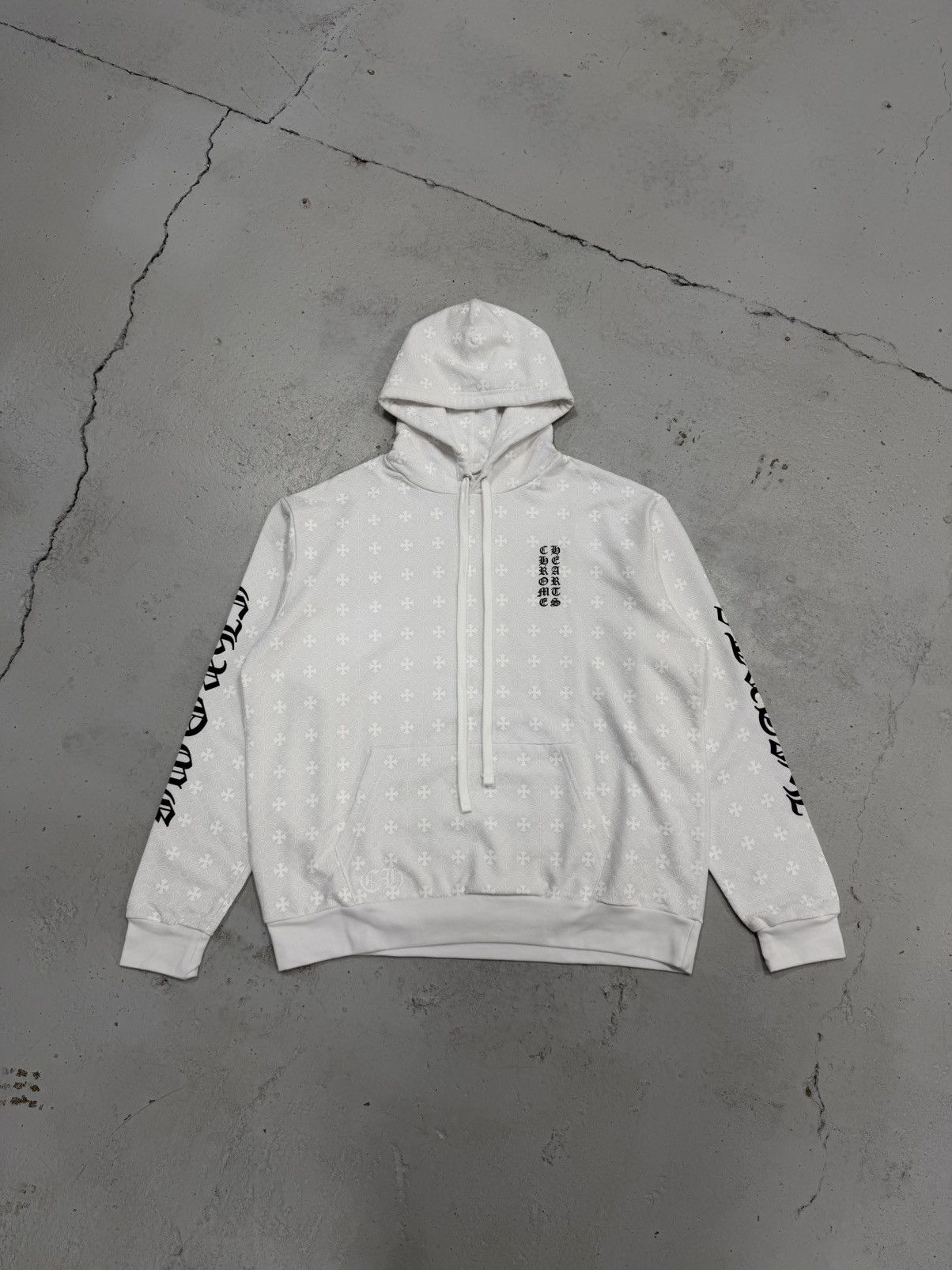 Chrome Hearts Chrome Hearts Monogram Vertical Horseshoe Hoodie White Large Size US L / EU 52-54 / 3 - 3 Thumbnail