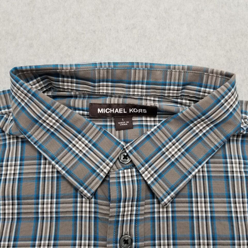 Michael Kors Michael Kors Shirt Men Large Plaid Button Up Long Sleeve Size US L / EU 52-54 / 3 - 5 Thumbnail