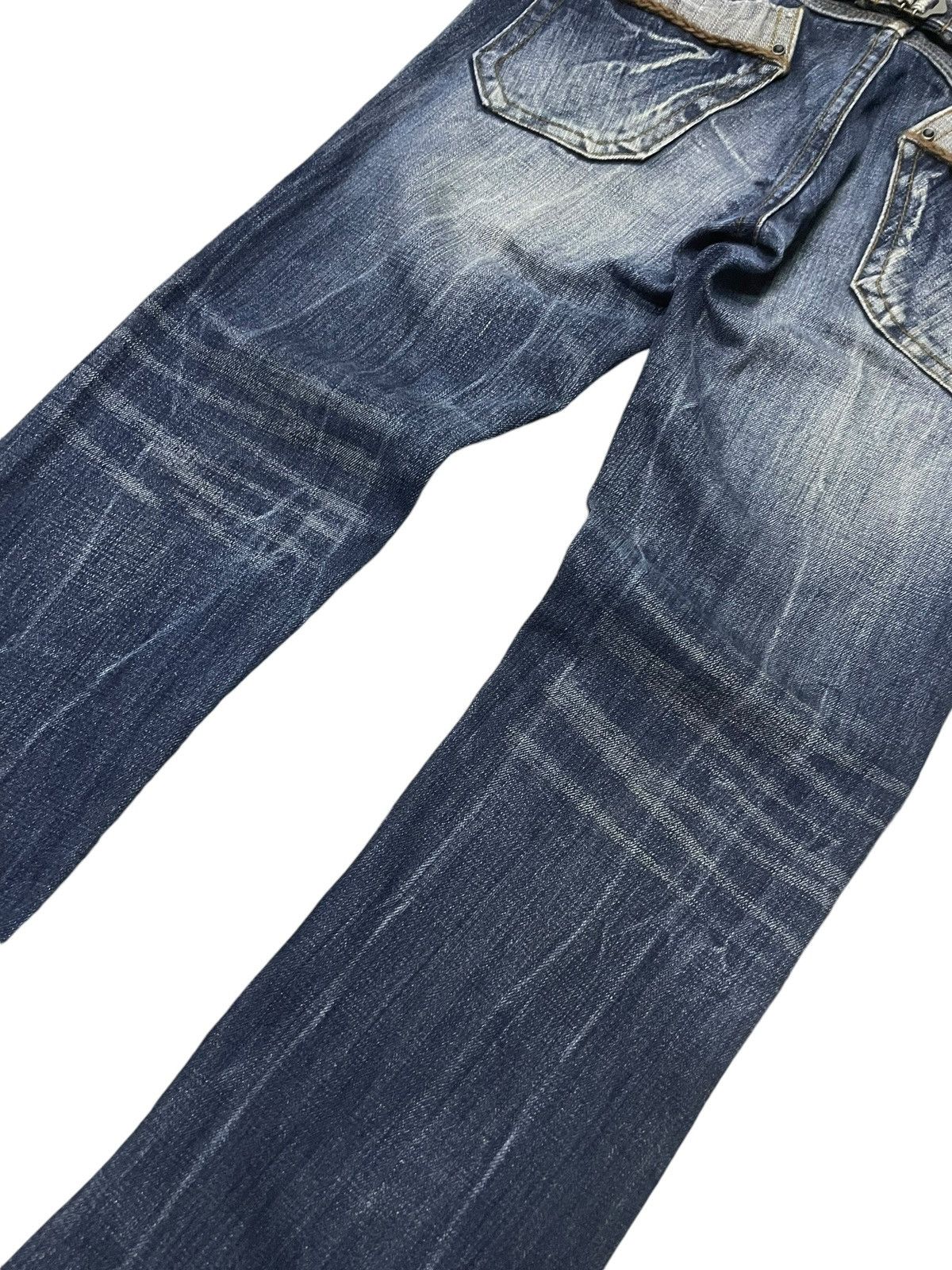 If Six Was Nine × LOWBOX × Le Grande Bleu (L.G.B.) Pure Paradise Japan Rhinestones Mens Flare Claw Mark Jeans Size US 32 / EU 48 - 15 Thumbnail
