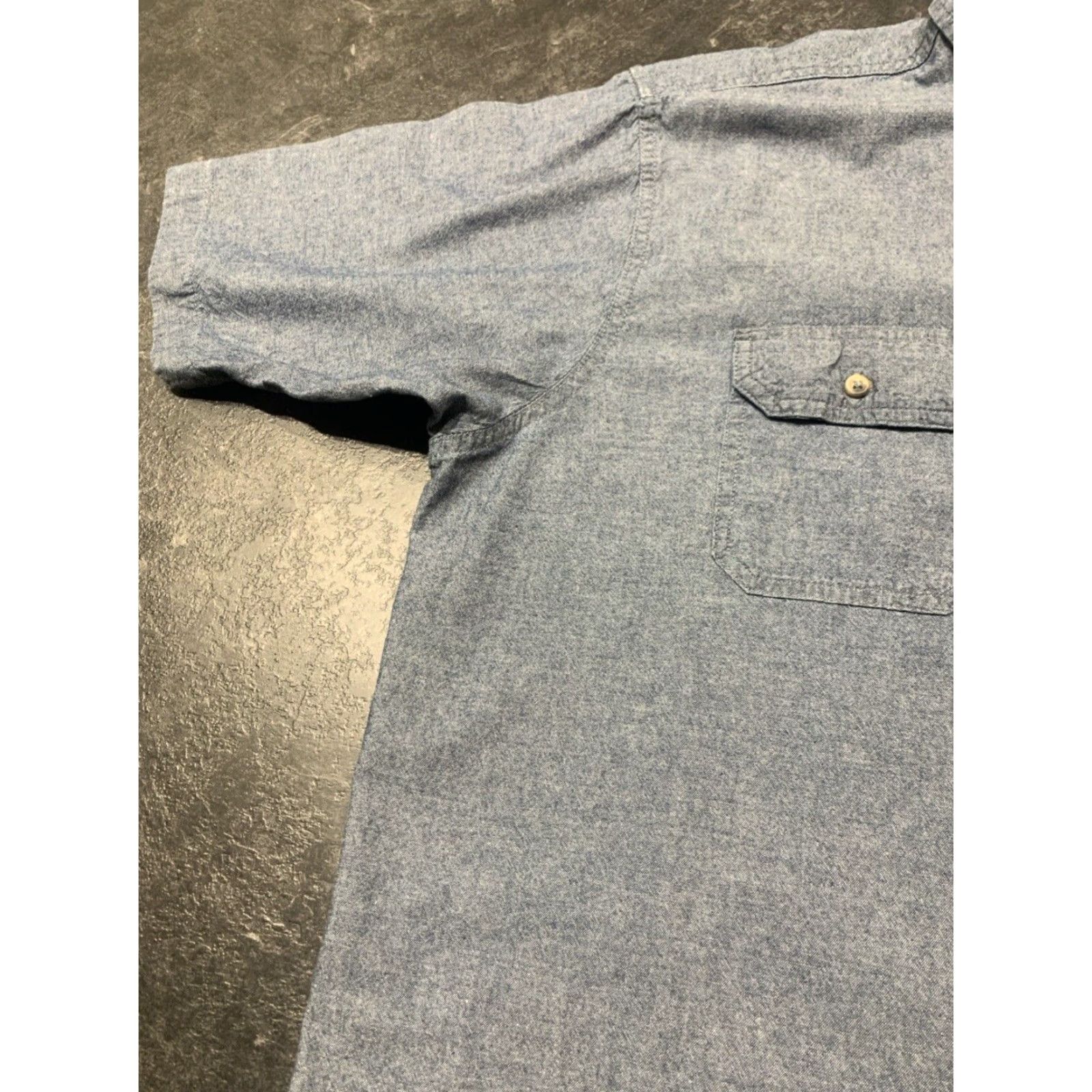 Wrangler Wrangler Button-Up Shirt Men's Casual Short Sleeve 2XL Blue Cotton Classic Outdoor Size US 39 - 5 Thumbnail