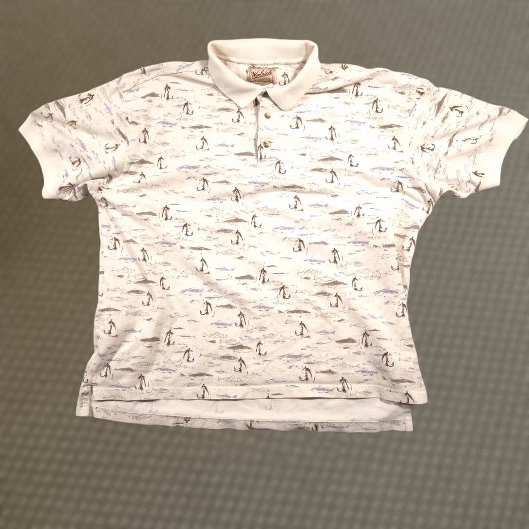 Vintage VINTAGE Woolrich Polo Shirt Mens XL White Fishing Graphic Print 90s Shirt Size US XL / EU 56 / 4 - 1 Thumbnail