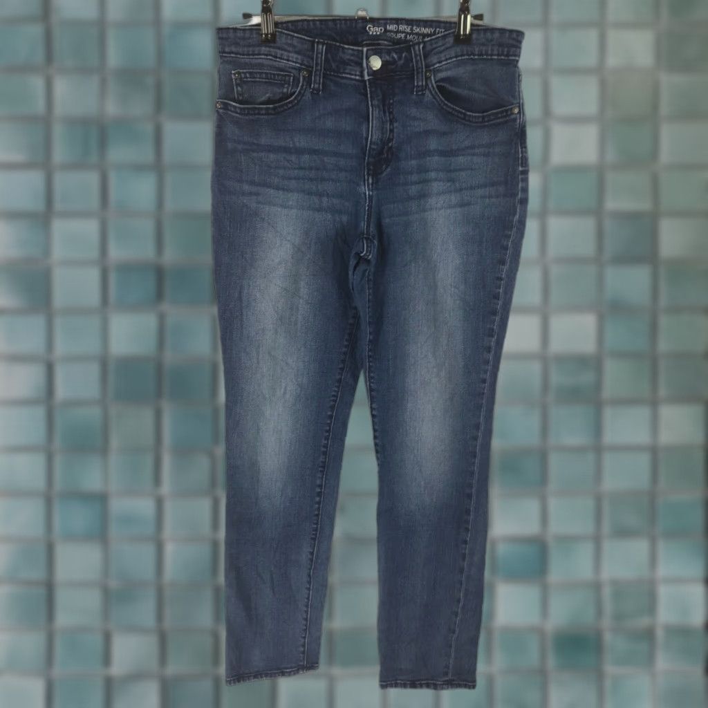 Gap Gap Denim Jeans Skinny Mid Rise Blue 8/29S 28x29 Gap 1969 Women Casual Solid Denim Blue Jeans Size 8/29S 28x29 Size 30" / US 8 / IT 44 - 1 Thumbnail