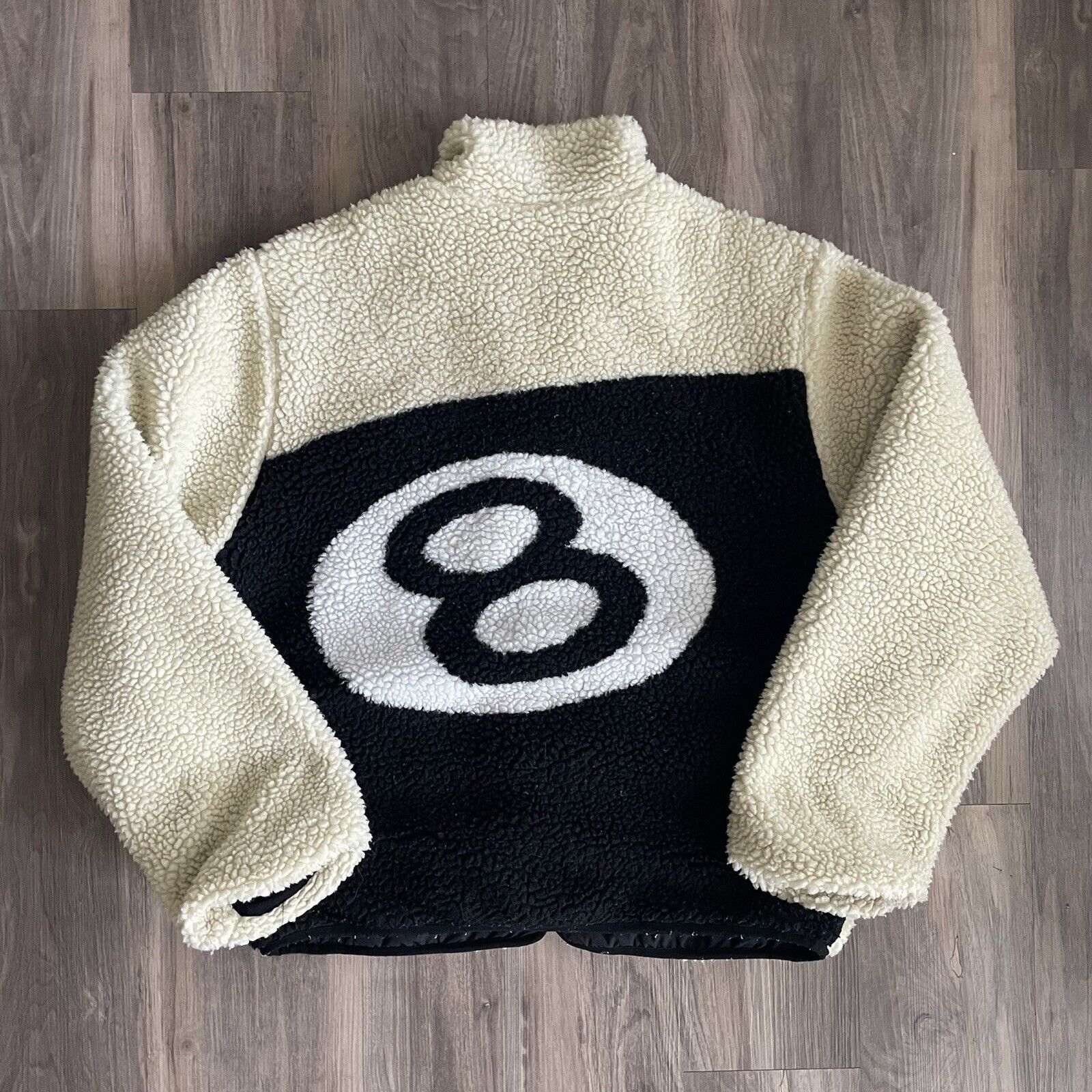 Stussy Stussy 8 Ball Sherpa Fleece Reversible Jacket Size M Zip 