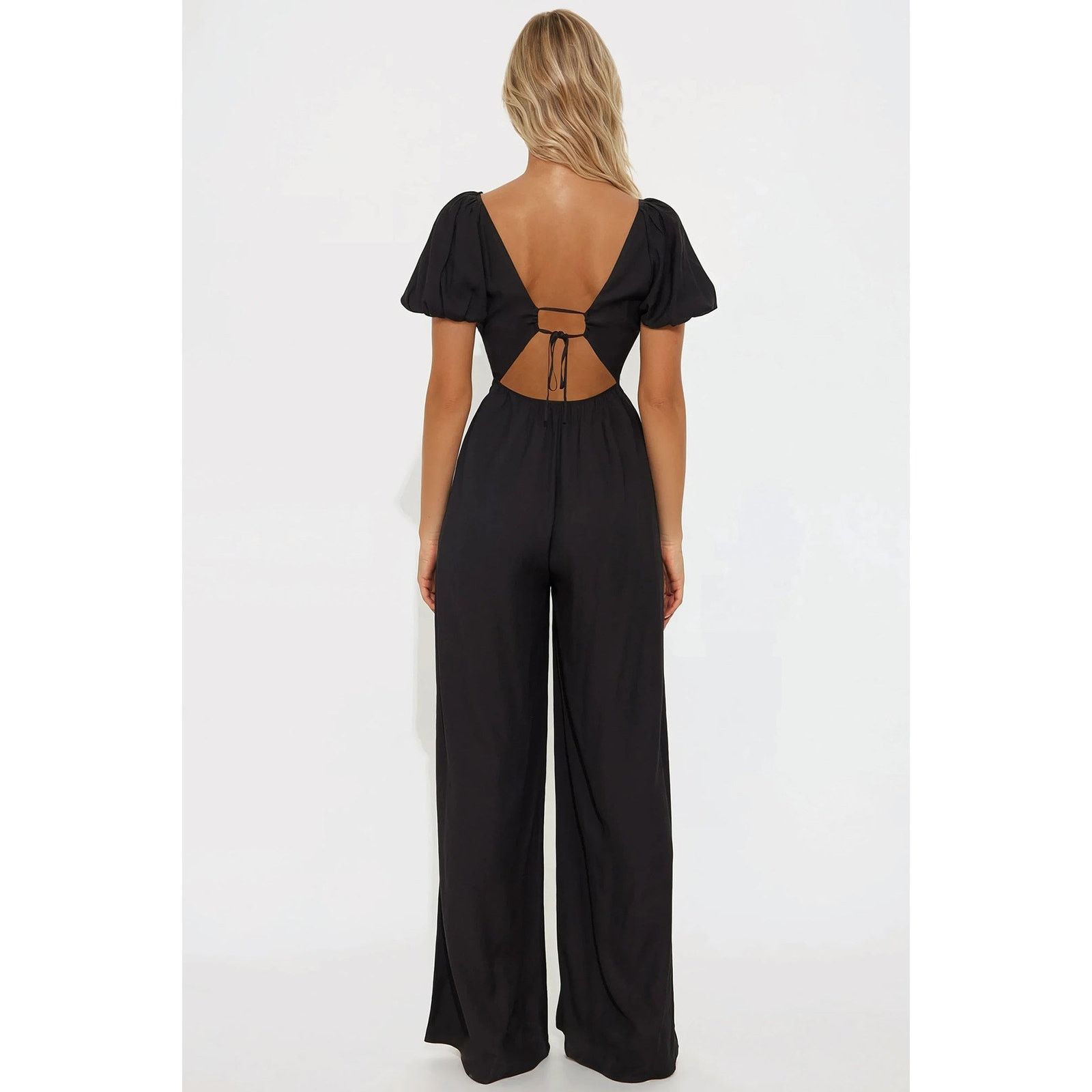 Other Prim Puff Sleeve Jumpsuit - Black - Size S Size 27" / US 4 / IT 40 - 3 Thumbnail