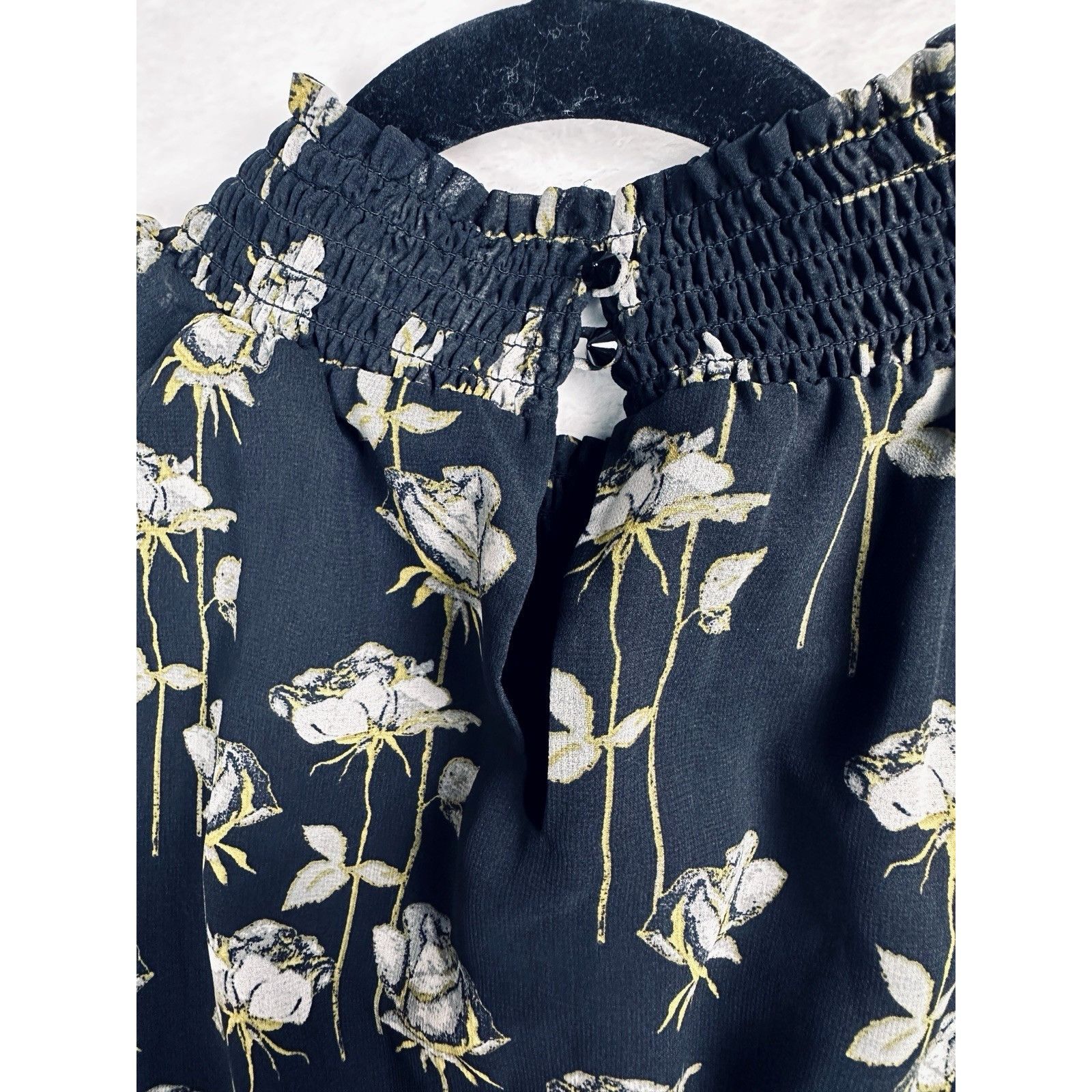 Other Rachel Roy Smocked Floral Mini Dress XL Black Sheer Flowy Size XL / US 12-14 / IT 48-50 - 9 Thumbnail