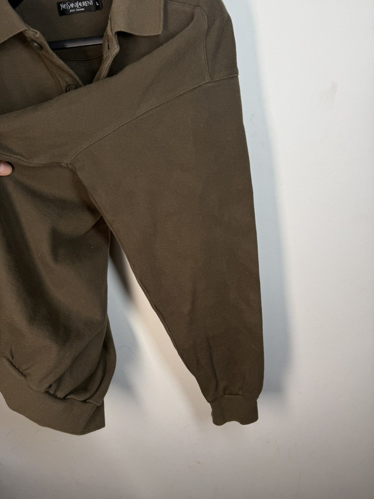 Yves Saint Laurent 90s YSL Sweatshirt 1/4 Olive Vintage Sweater Quarter Zip Size US L / EU 52-54 / 3 - 17 Thumbnail