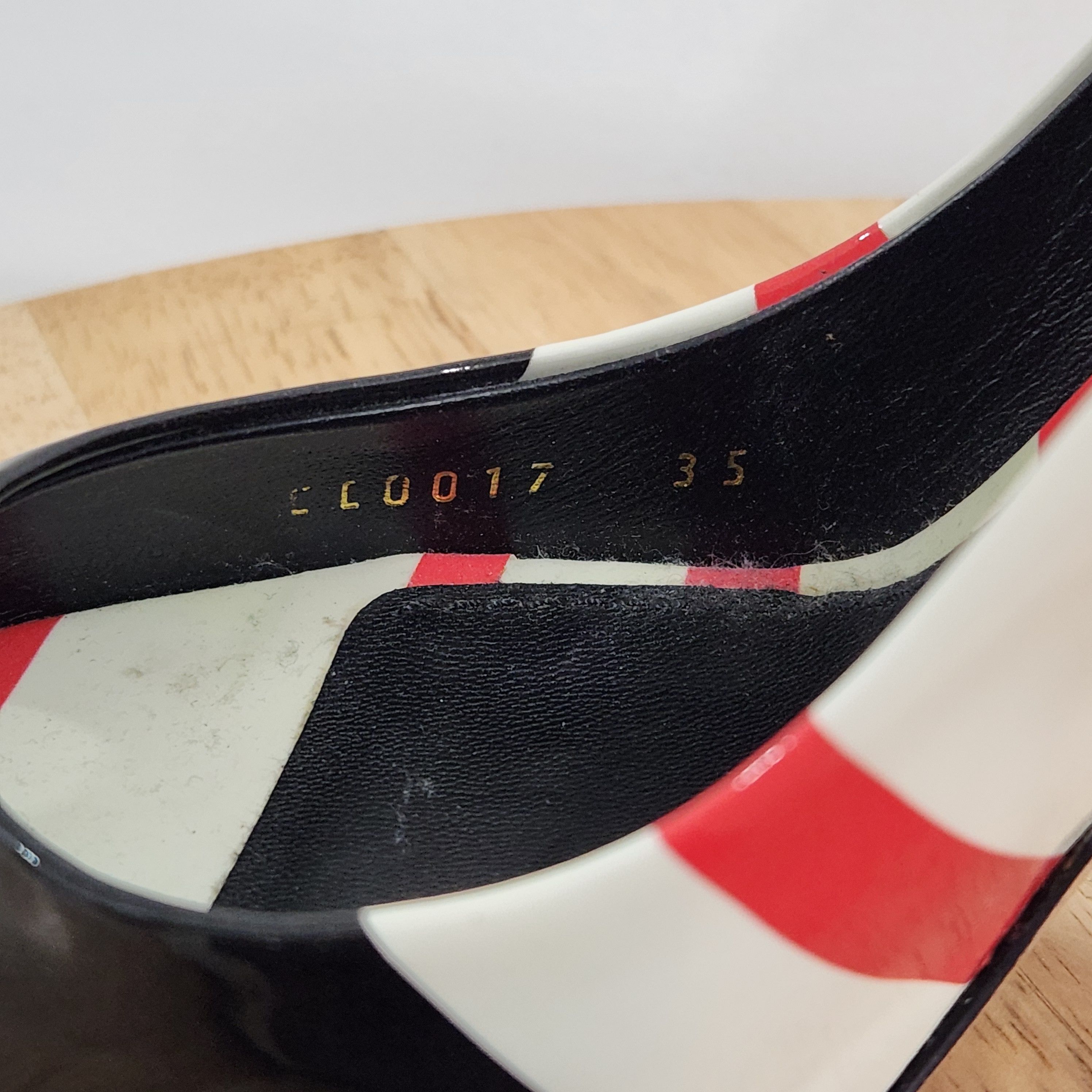 Dolce & Gabbana Striped peep toe heels Size US 5 / IT 35 - 7 Thumbnail