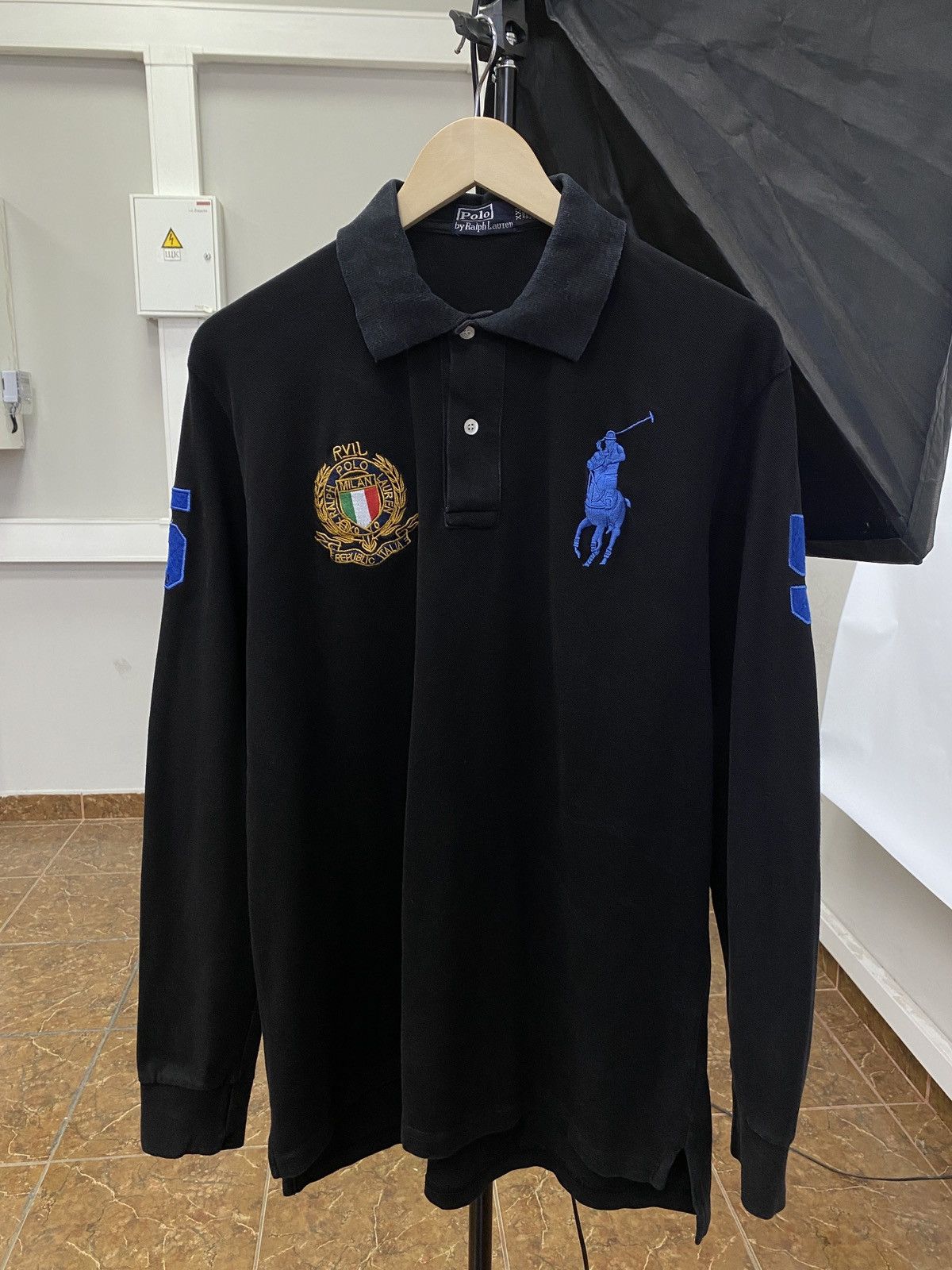 Polo Ralph Lauren 🇮🇹 Vintage 90s Ralph Lauren Milano Italy Polo Long Sleeve Size US XL / EU 56 / 4 - 2 Thumbnail