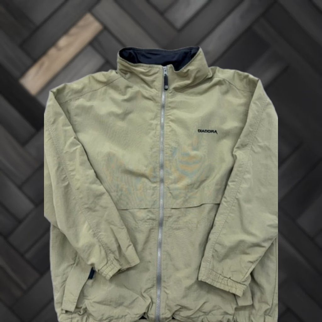 Diadora Diadora Beige Polyamide Zip Jacket M Unisex Stand Collar Size US M / EU 48-50 / 2 - 1 Thumbnail