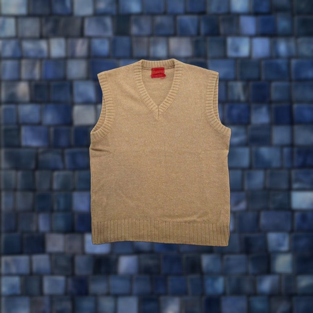 Sears VINTAGE Sears Men's Knit Vest Beige Wool Blend V-Neck SZ L Kings Road Easy to Feel Comfort Breathable 80s Preppy Retro Mens Size US L / EU 52-54 / 3 - 1 Thumbnail