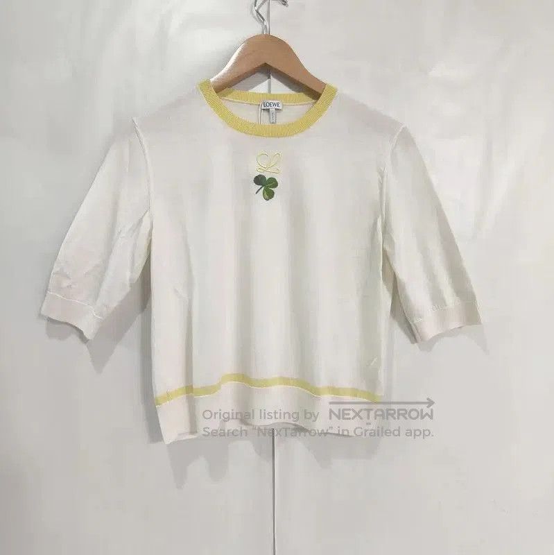 Loewe Summer White Wool Short Sleeve Tee .