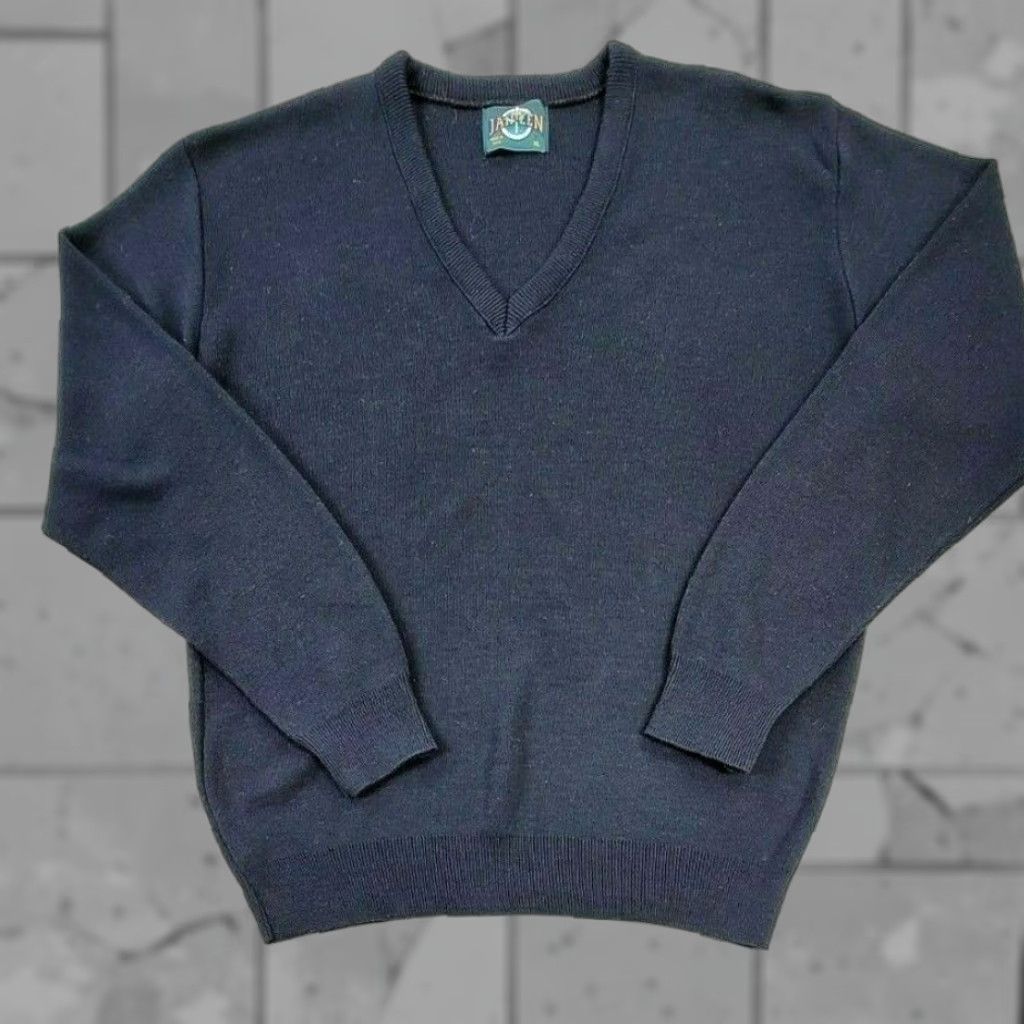 Jantzen VTG Jantzen Men’s Wool V-Neck Sweater XL Blue Grandpa Long Sleeve Pullover Knit USA 80s 90s Mens Wool V-Neck Sweater Printed? Size US XL / EU 56 / 4 - 1 Thumbnail