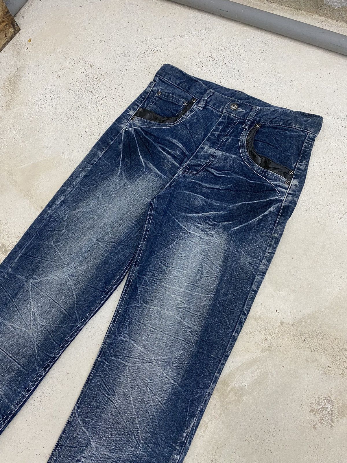 If Six Was Nine × Japanese Brand × Le Grande Bleu (L.G.B.) Unbrand Jean Japan Whisker Clawn Mark Design Straight Cut Size US 28 / EU 44 - 7 Thumbnail