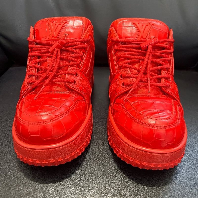 Louis Vuitton Louis Vuitton Trainer Maxi Red Crocodile Sneakers -2508 Size US 8 / EU 41 - 2 Thumbnail