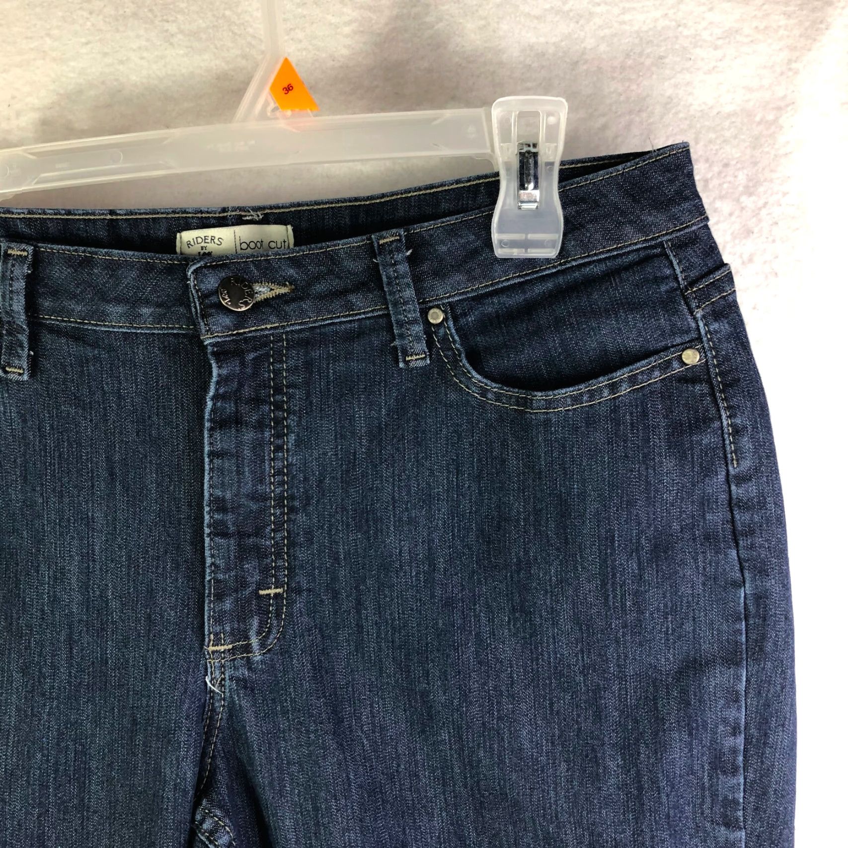 Lee Riders by LEE Mid Rise Bootcut Jeans Womens Size 12 Medium Blue Denim Regular Rise 29 in Inseam Cotton Denim Classic VINTAGE? No Vintage Size 34" / US 12 / IT 48 - 3 Thumbnail