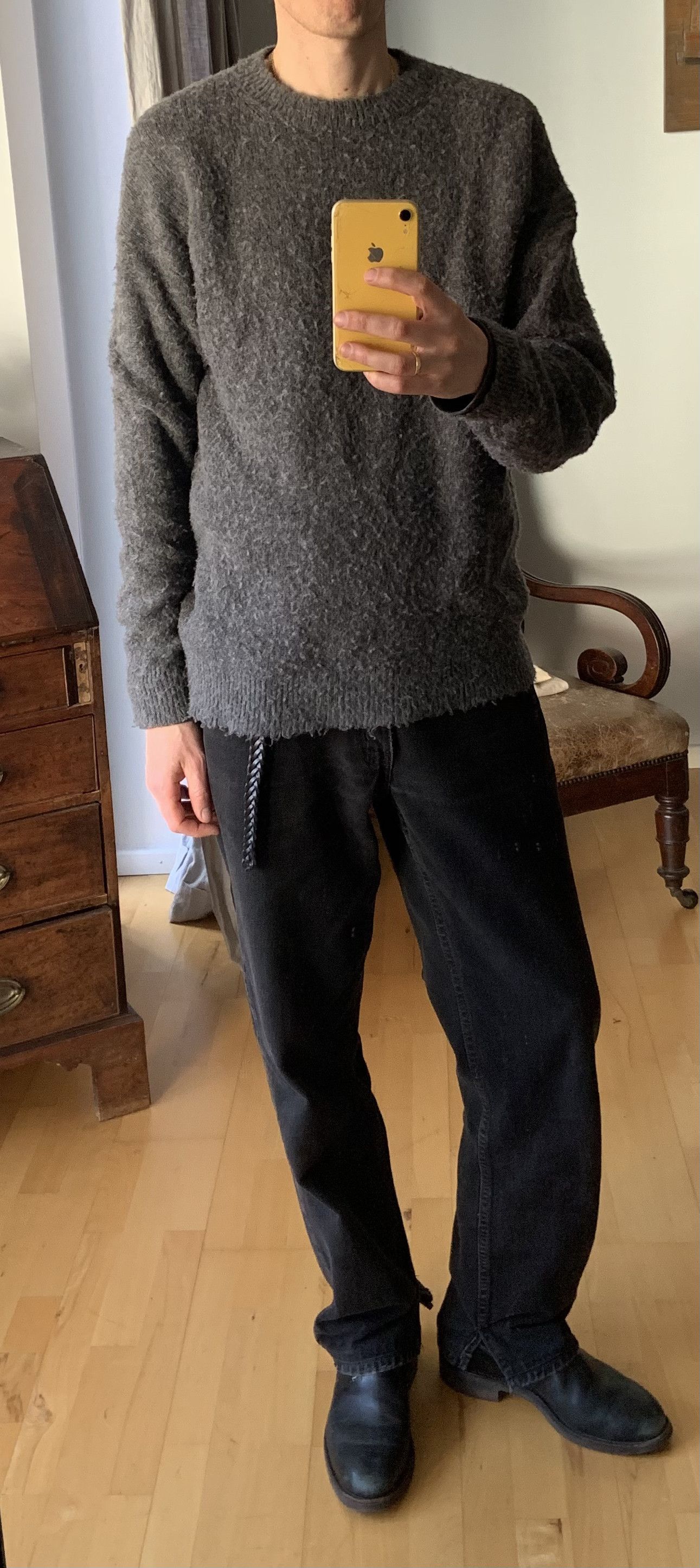 Auralee 5 Brushed Wool Cashmere Silk Knit P/O GRAY Size US XXL / EU 58 / 5 - 11 Thumbnail